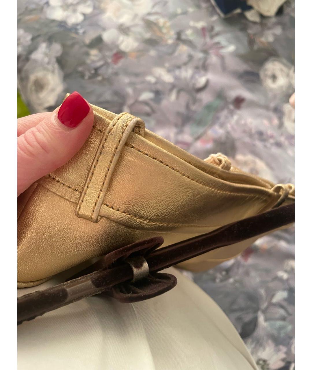 SANDRO Золотая кожаная юбка миди, фото 6