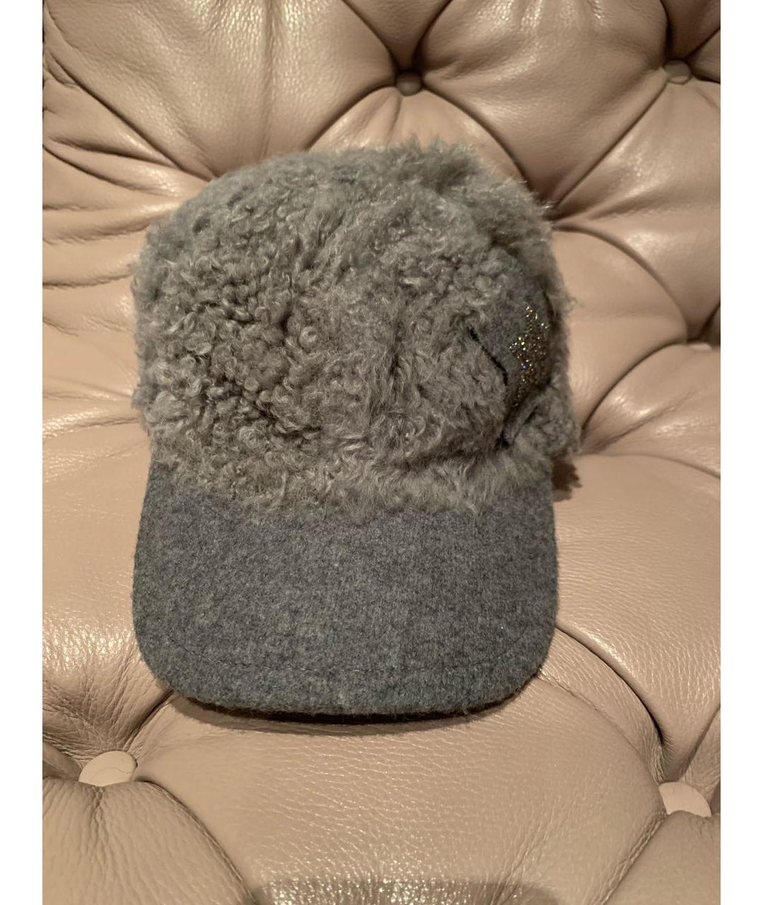 LORENA ANTONIAZZI Серая шерстяная кепка, фото 6