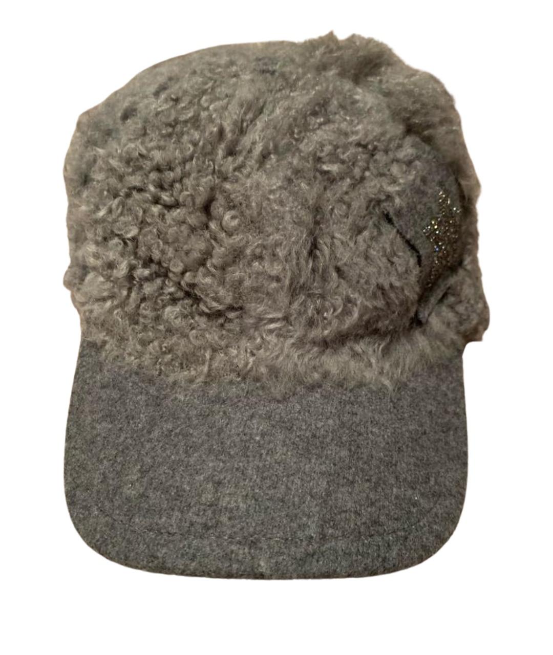 LORENA ANTONIAZZI Серая шерстяная кепка, фото 7