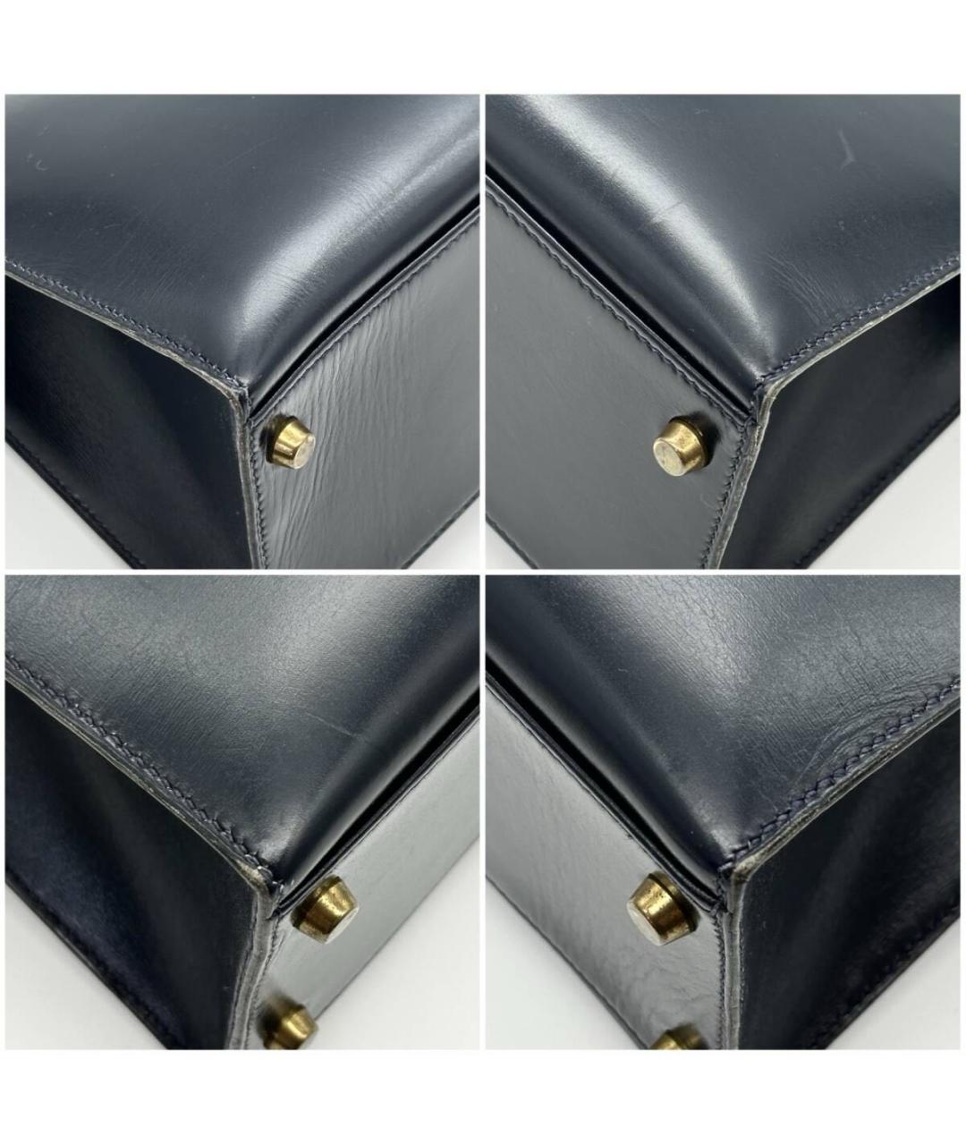 HERMES Черная кожаная сумка с короткими ручками, фото 6