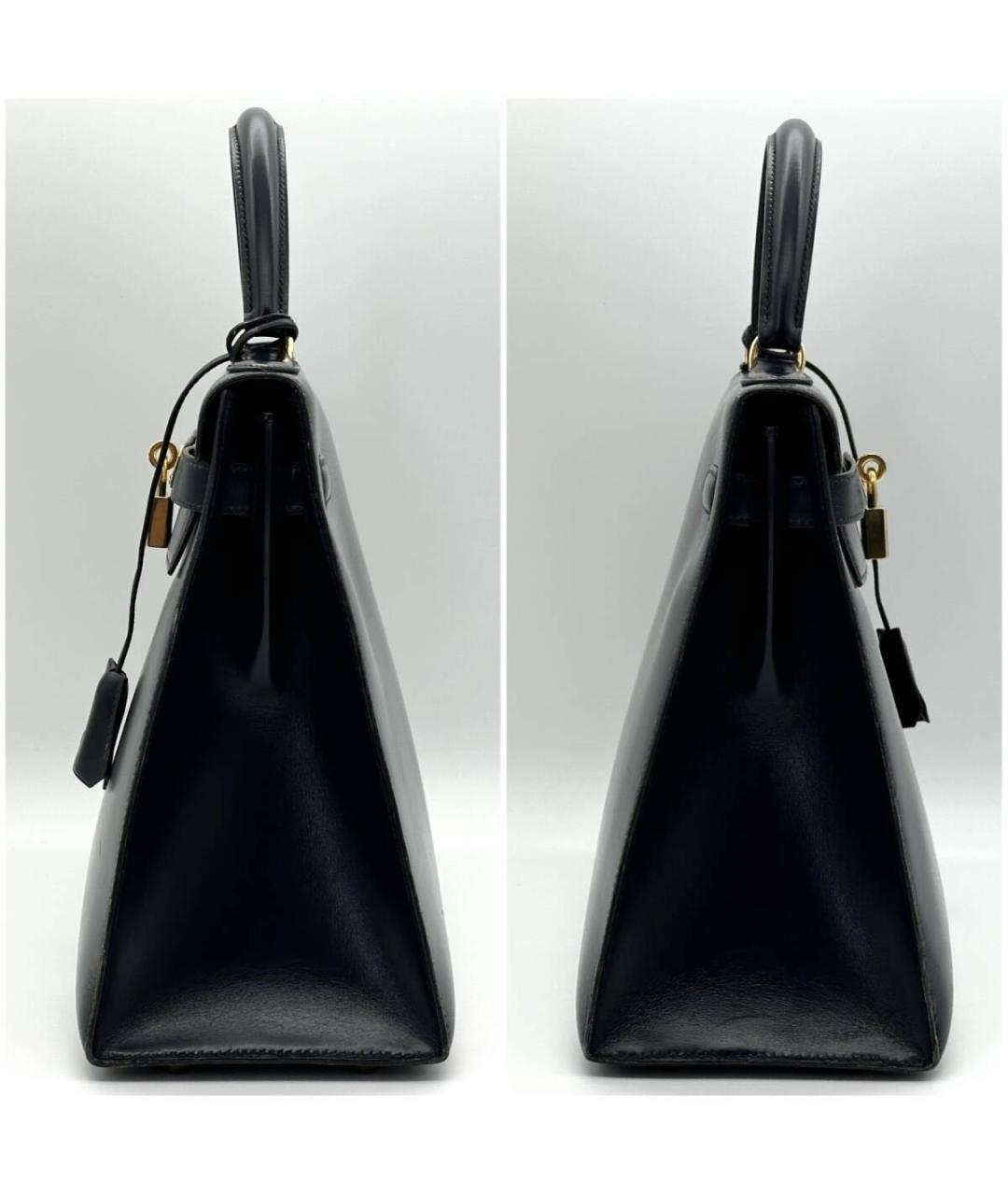 HERMES Черная кожаная сумка с короткими ручками, фото 4