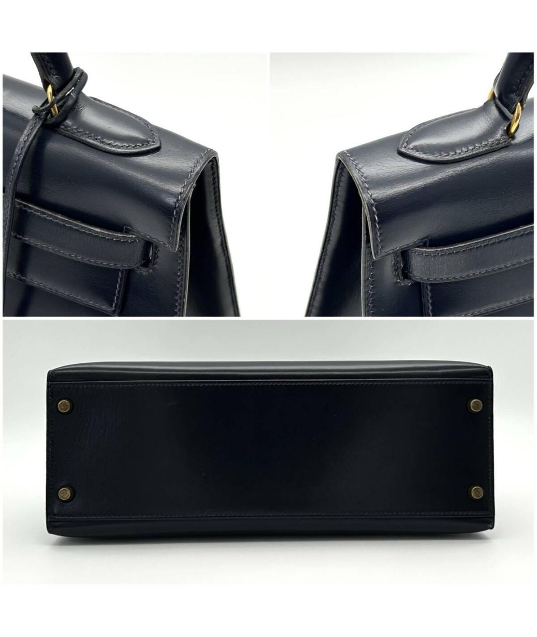 HERMES Черная кожаная сумка с короткими ручками, фото 5