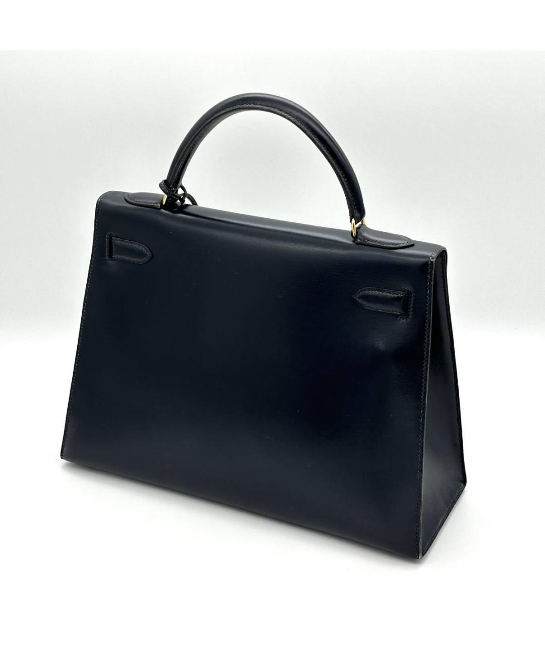 HERMES Черная кожаная сумка с короткими ручками, фото 3