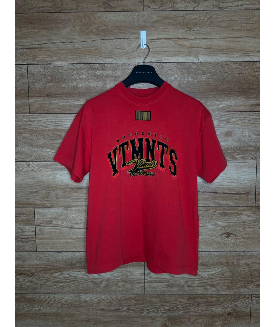 VETEMENTS Красная хлопковая футболка, фото 6