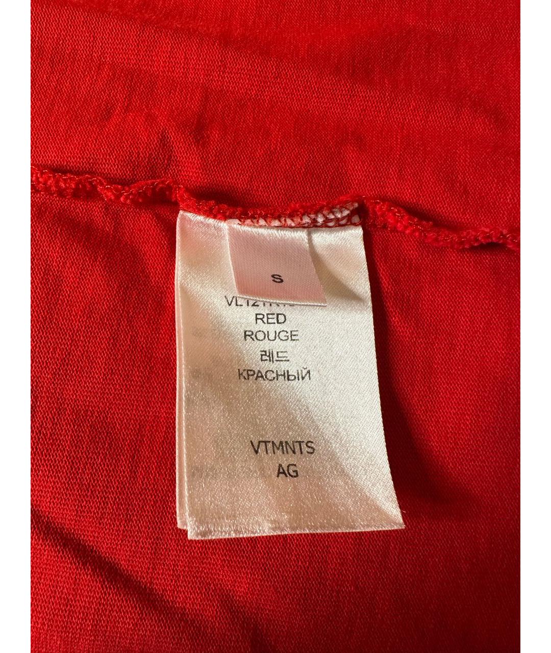 VETEMENTS Красная хлопковая футболка, фото 5