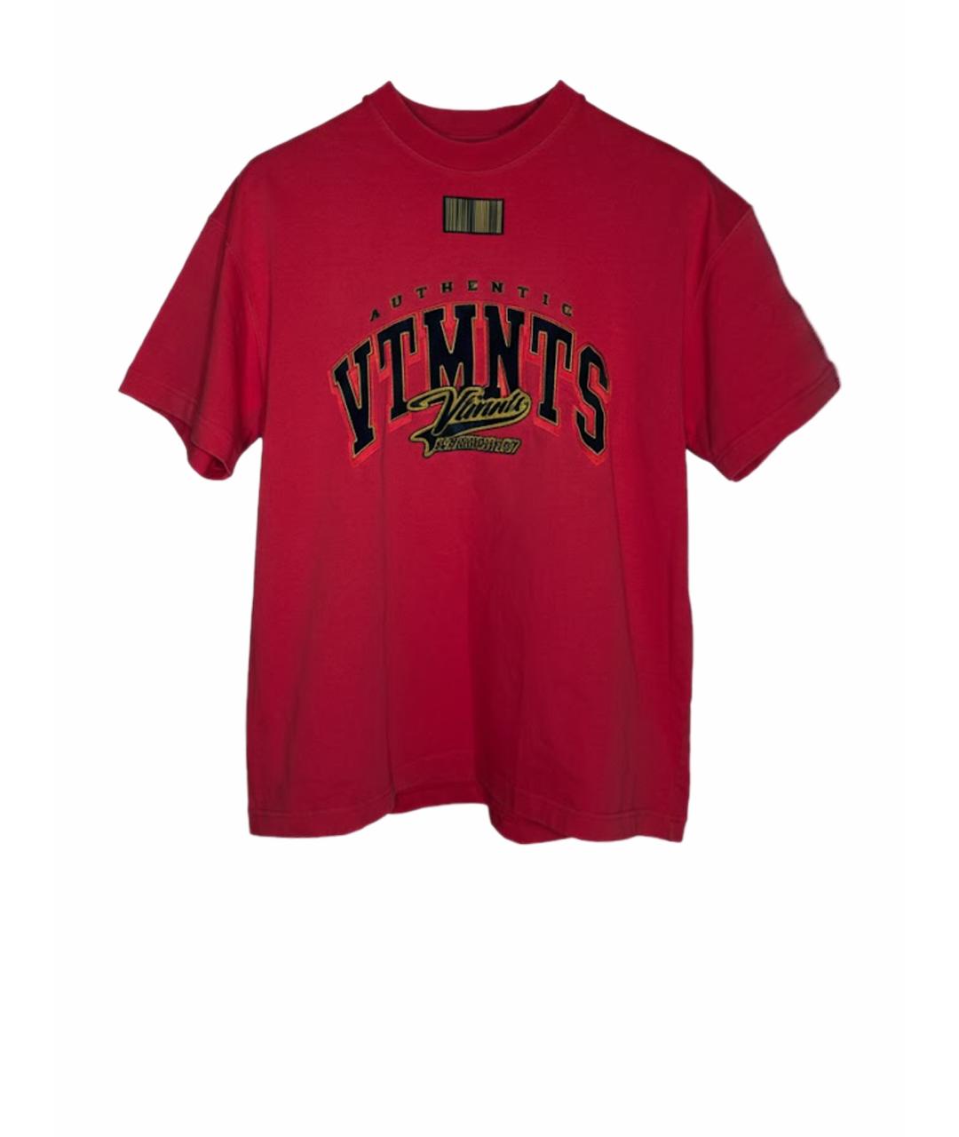 VETEMENTS Красная хлопковая футболка, фото 1