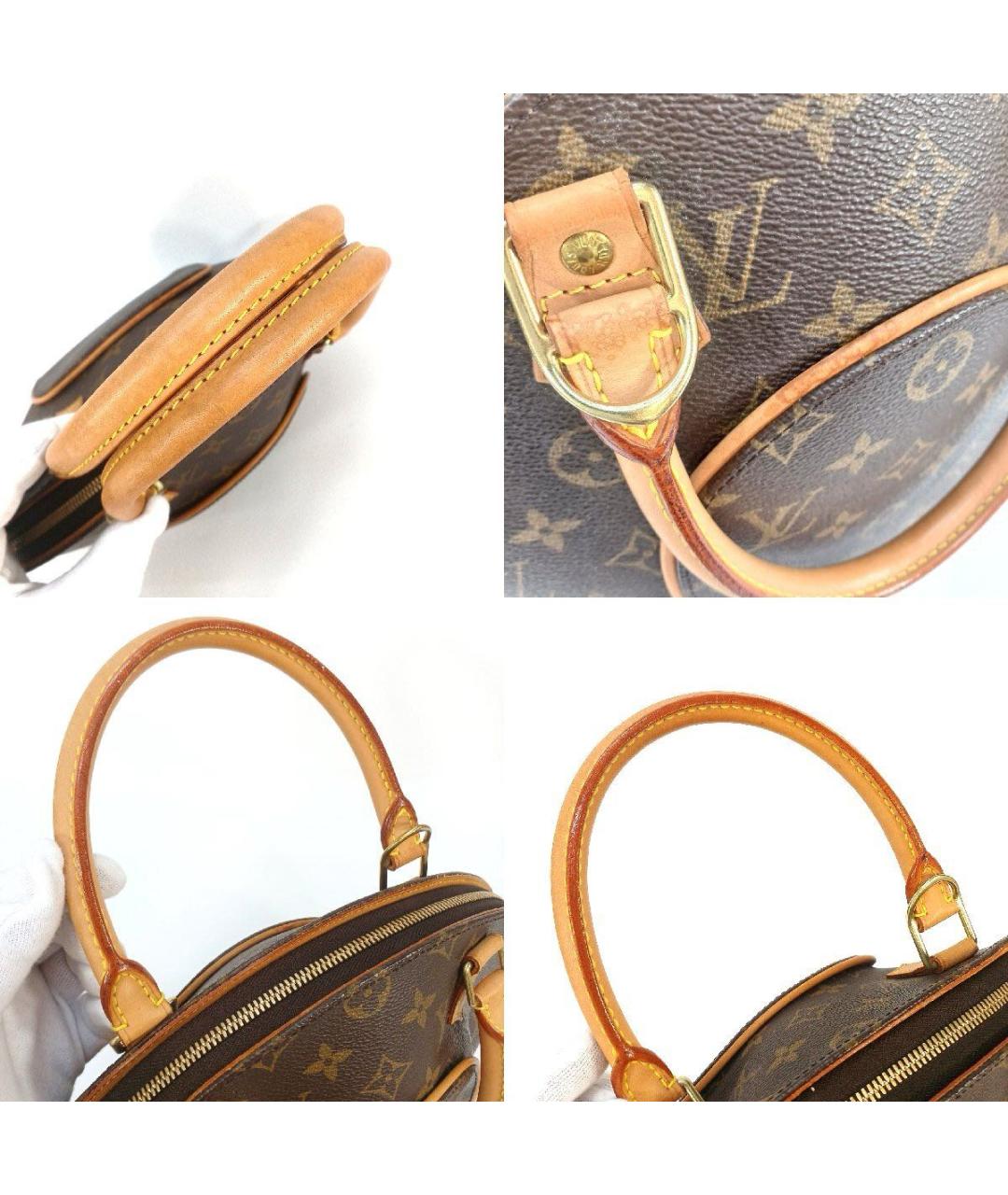 LOUIS VUITTON Коричневая кожаная сумка с короткими ручками, фото 6