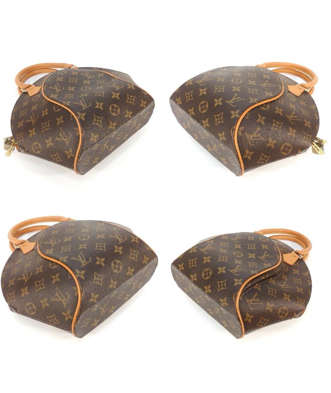 LOUIS VUITTON Коричневая кожаная сумка с короткими ручками, фото 4