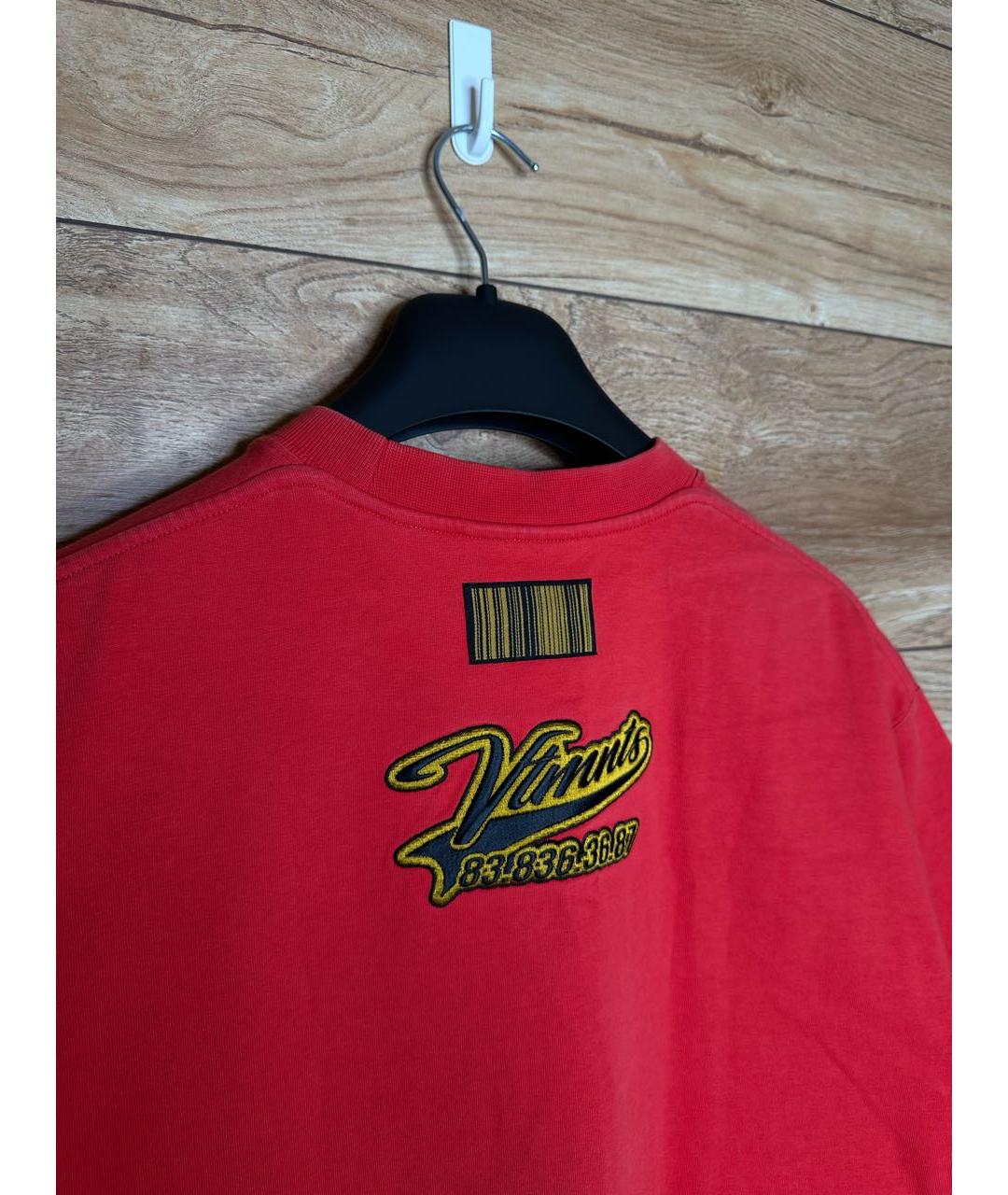VETEMENTS Красная хлопковая футболка, фото 3