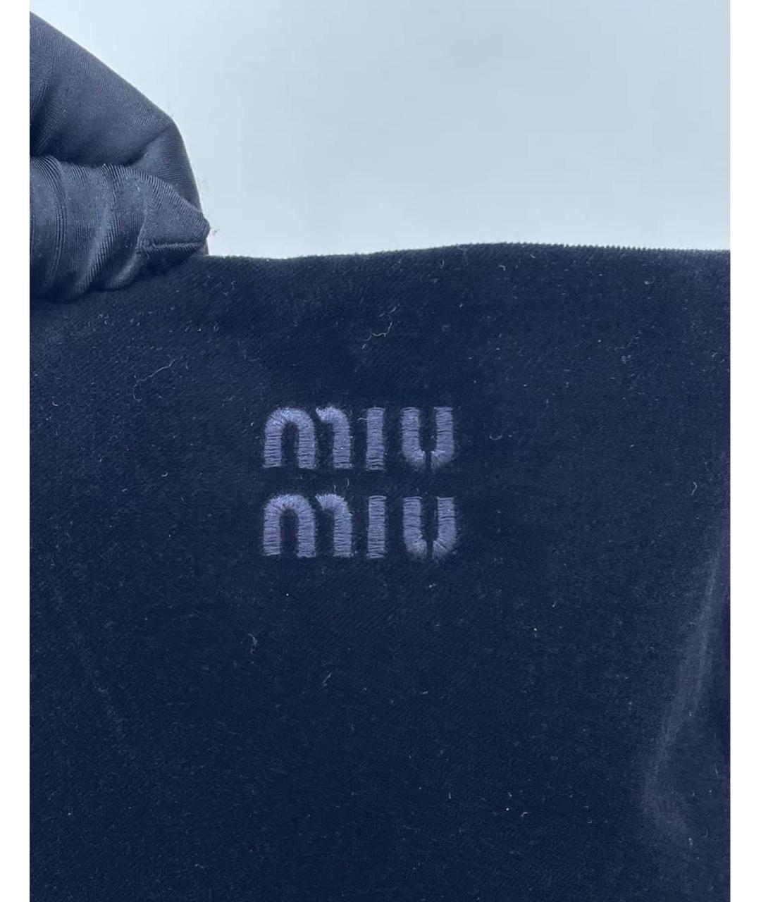 MIU MIU Черное хлопко-эластановое вечернее платье, фото 5