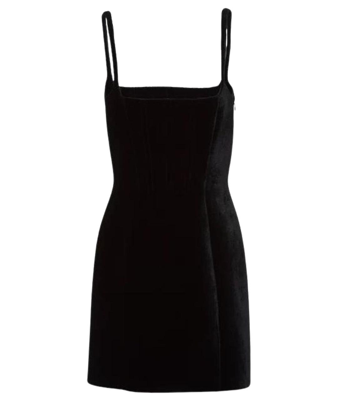 MIU MIU Черное хлопко-эластановое вечернее платье, фото 1