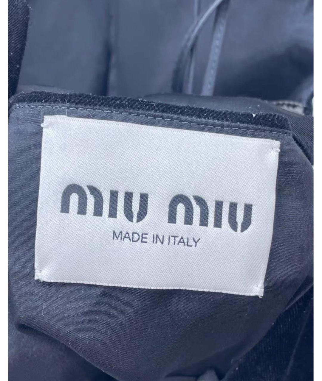 MIU MIU Черное хлопко-эластановое вечернее платье, фото 6