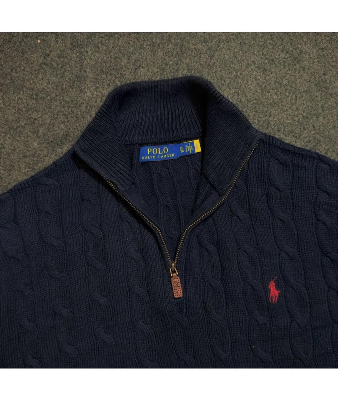 POLO RALPH LAUREN Темно-синий хлопковый джемпер / свитер, фото 2