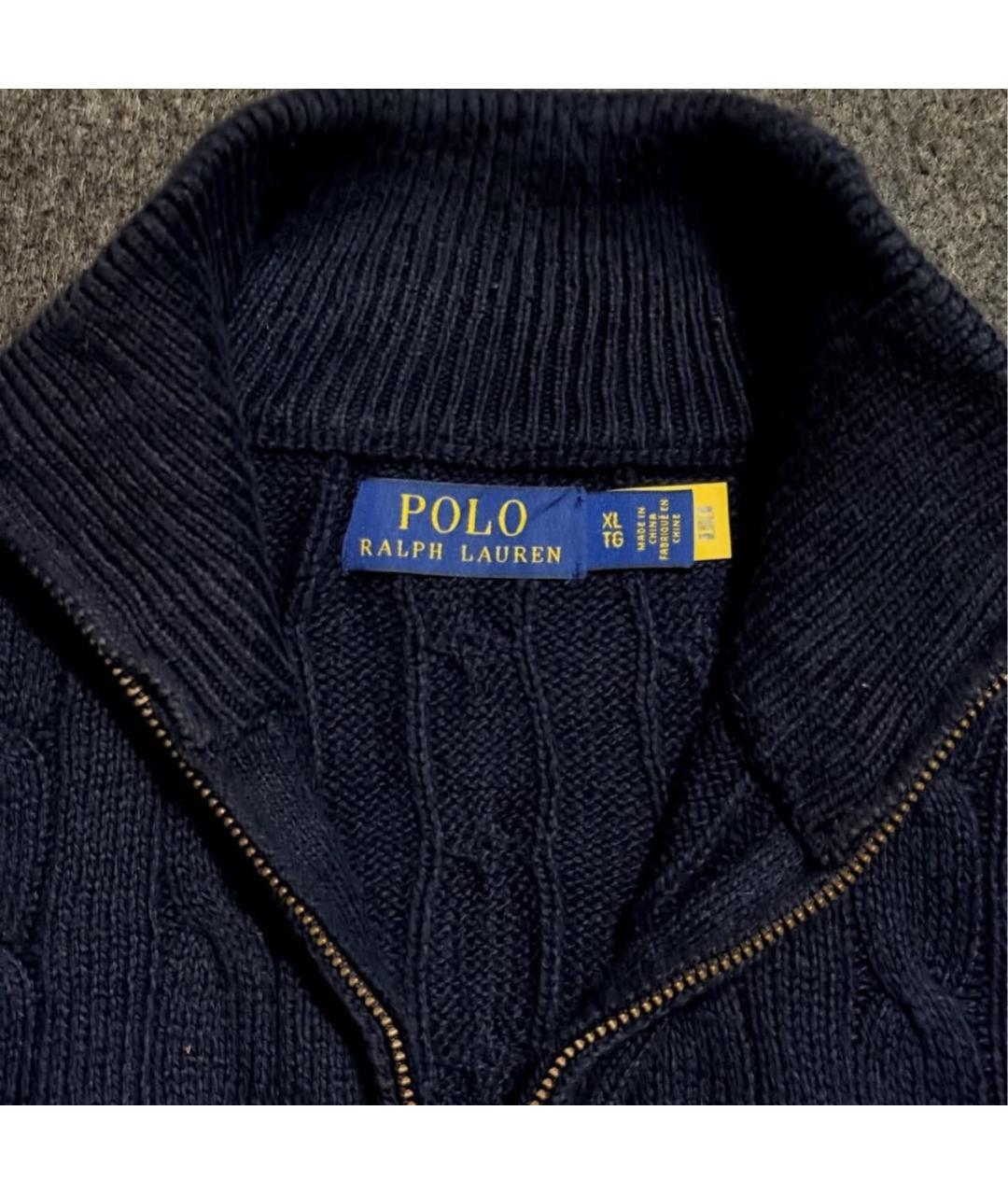 POLO RALPH LAUREN Темно-синий хлопковый джемпер / свитер, фото 3