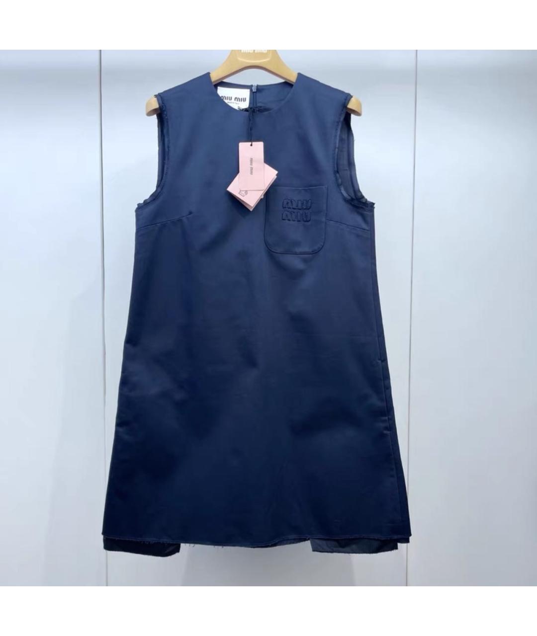 MIU MIU Темно-синее повседневное платье, фото 7