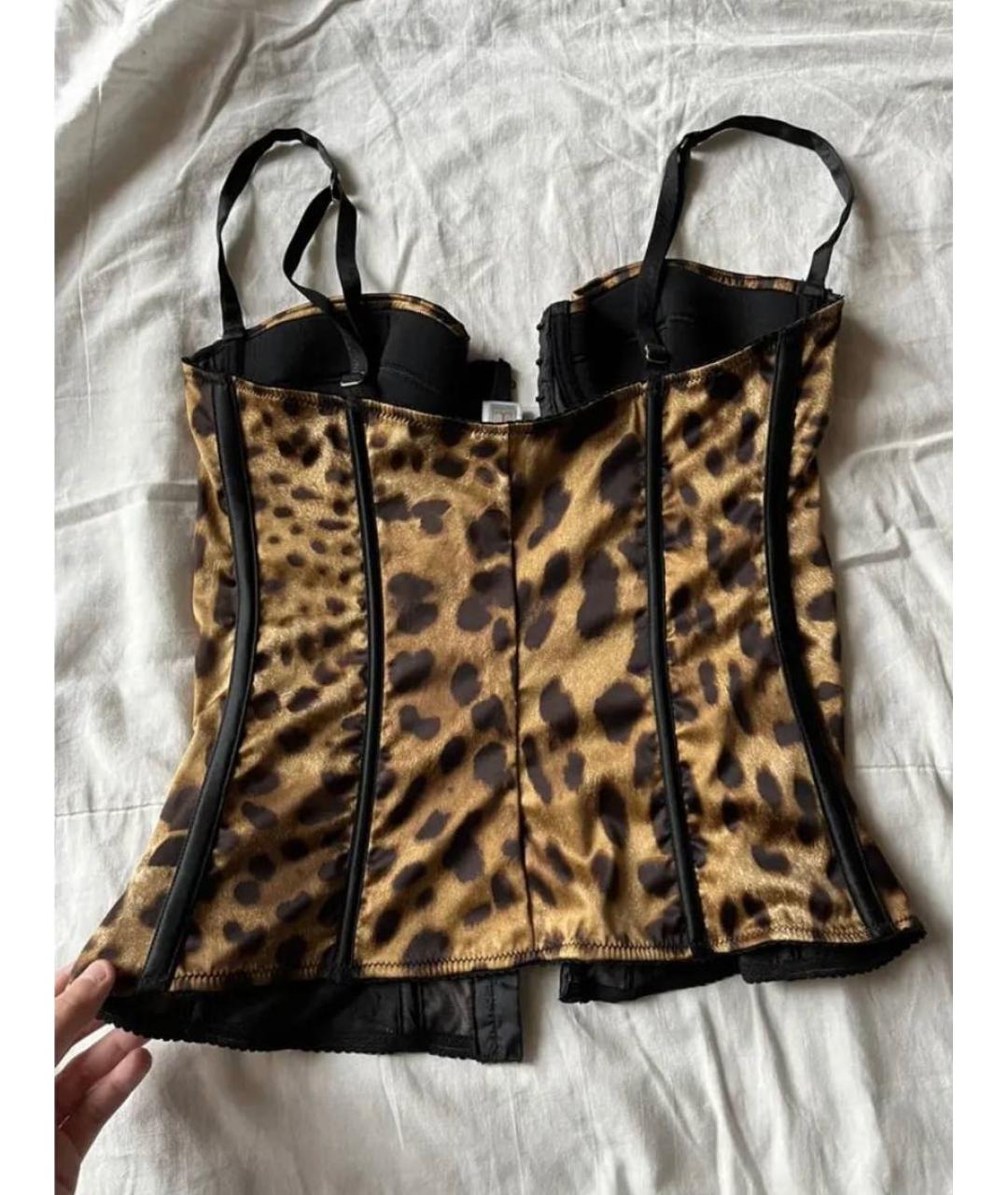 DOLCE&GABBANA Коричневый атласный корсет, фото 2