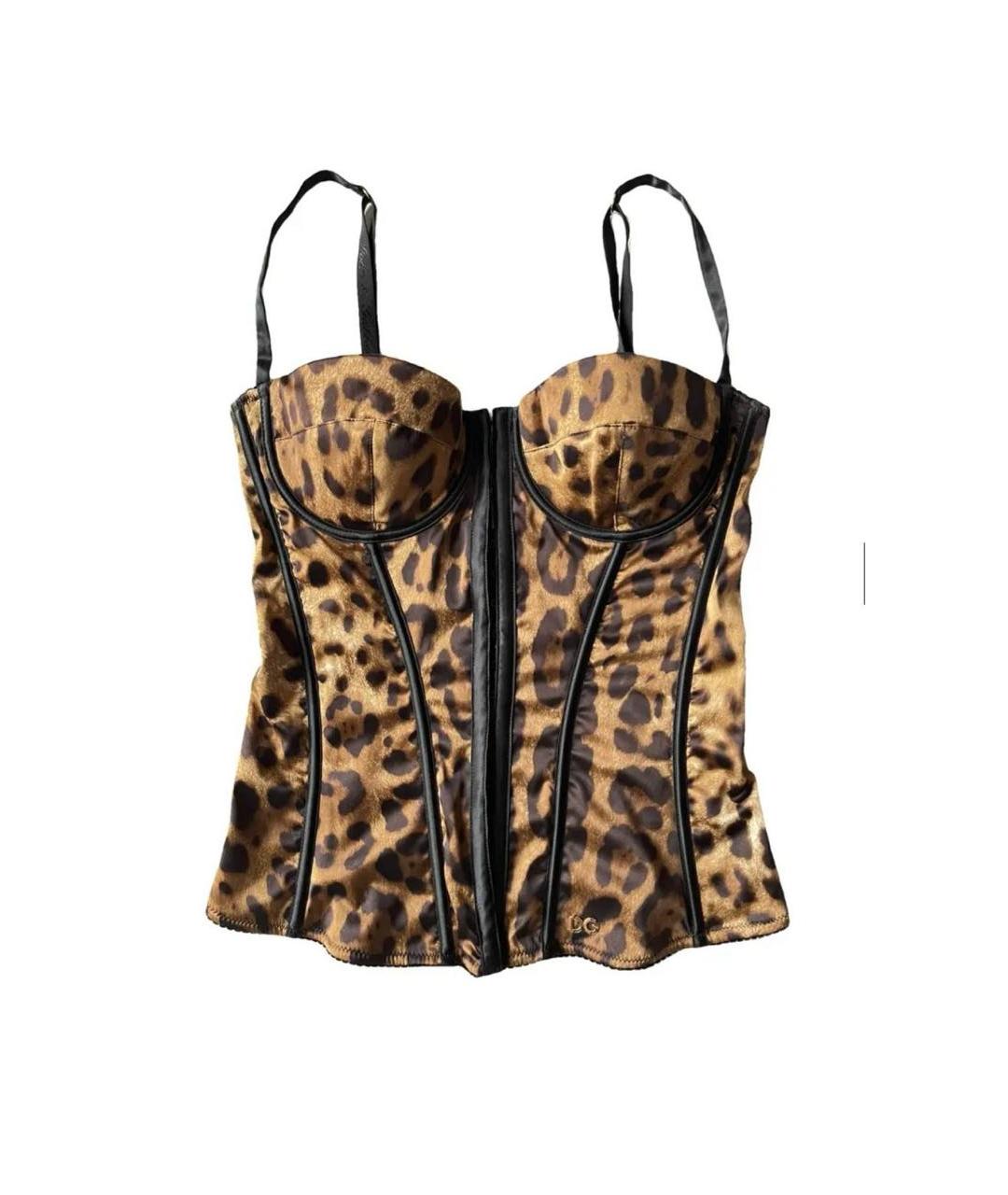 DOLCE&GABBANA Коричневый атласный корсет, фото 5