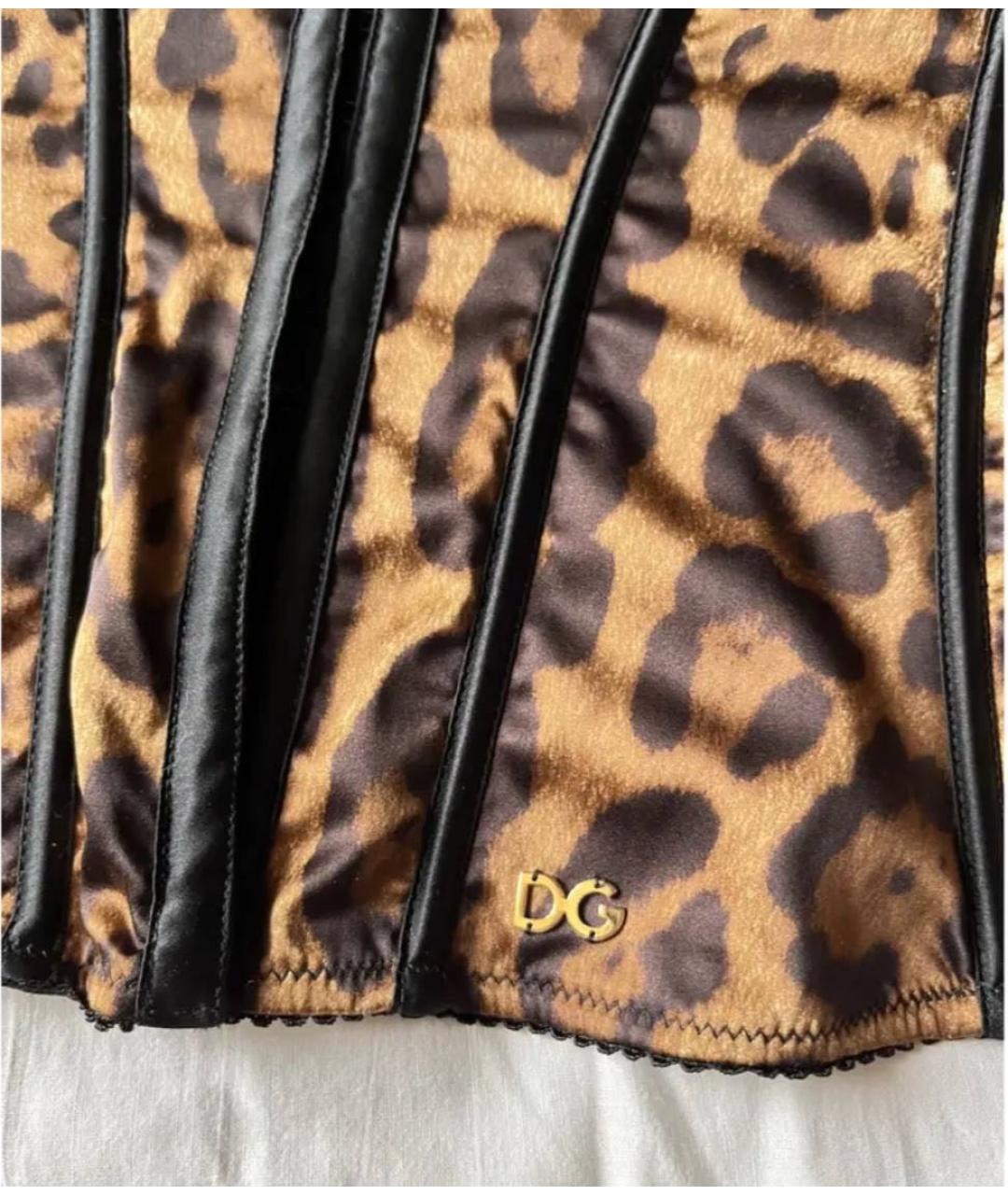 DOLCE&GABBANA Коричневый атласный корсет, фото 3