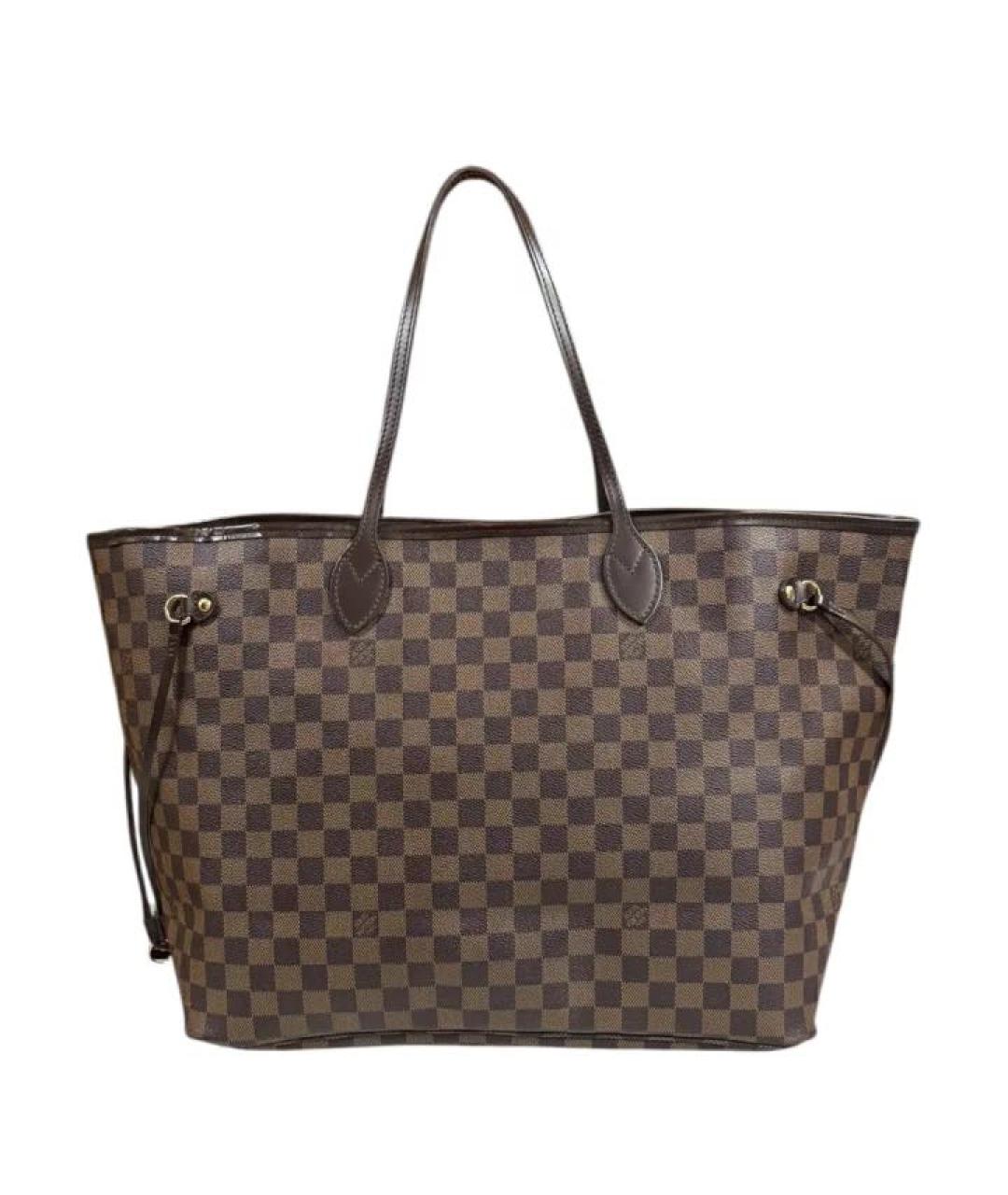 LOUIS VUITTON Коричневая кожаная сумка тоут, фото 2