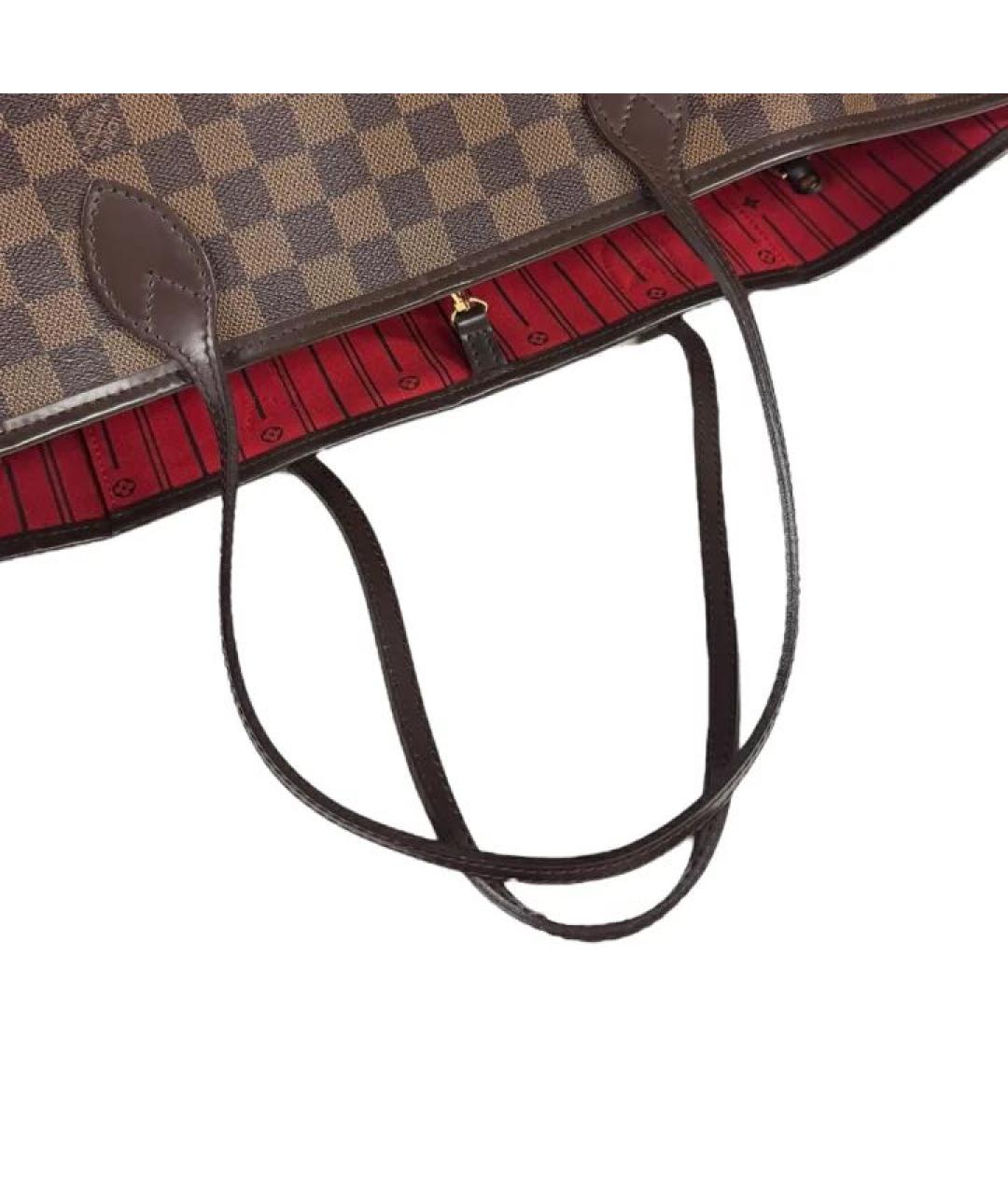 LOUIS VUITTON Коричневая кожаная сумка тоут, фото 8