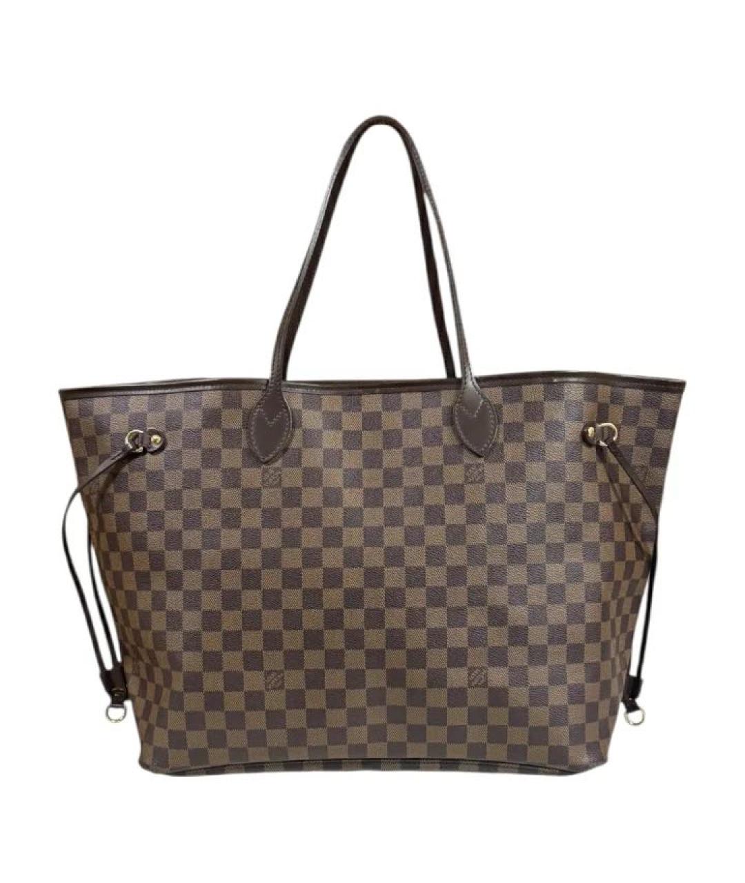 LOUIS VUITTON Коричневая кожаная сумка тоут, фото 9