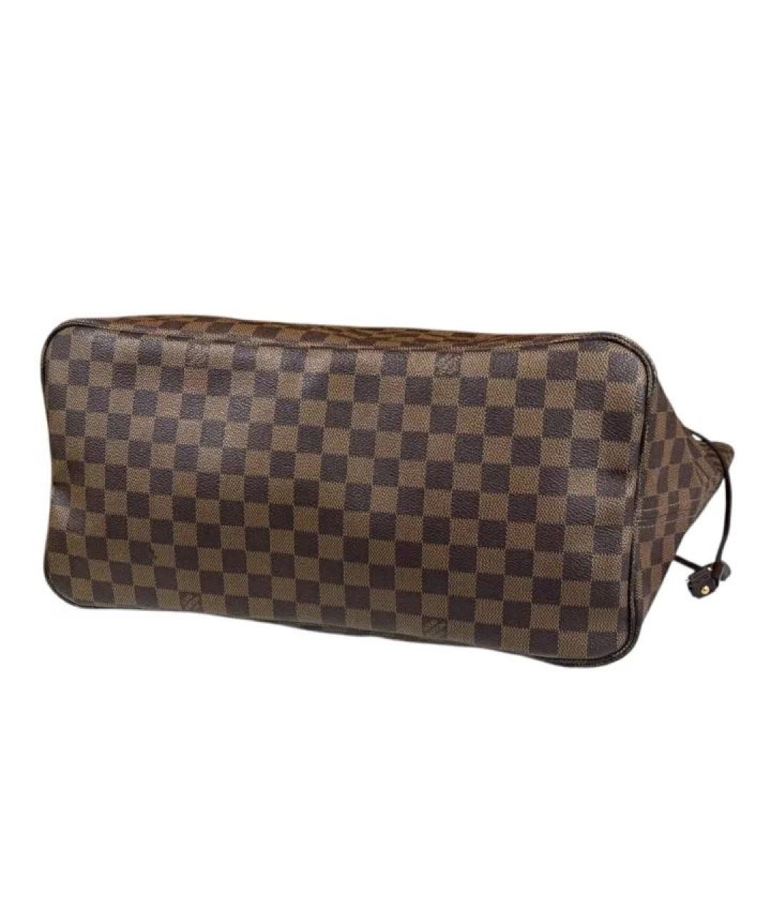 LOUIS VUITTON Коричневая кожаная сумка тоут, фото 4