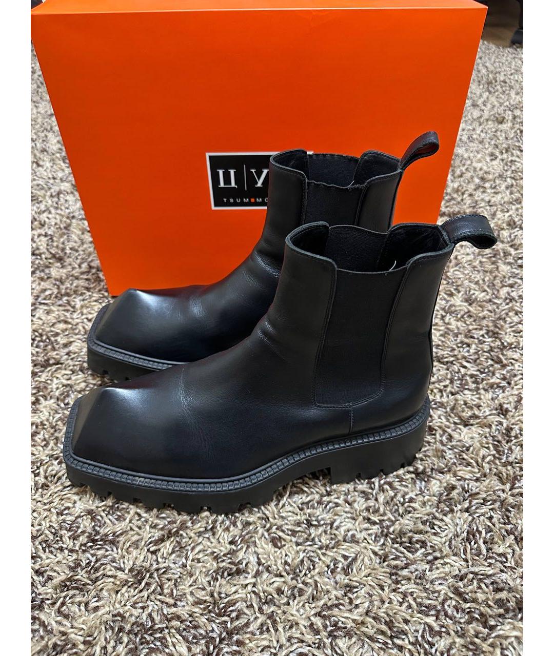 BALENCIAGA Черные кожаные высокие ботинки, фото 3