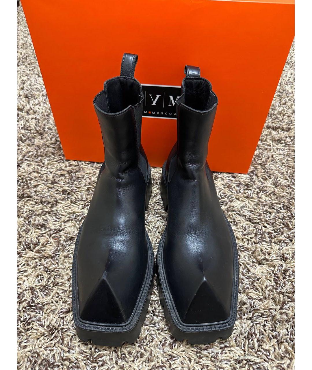 BALENCIAGA Черные кожаные высокие ботинки, фото 4