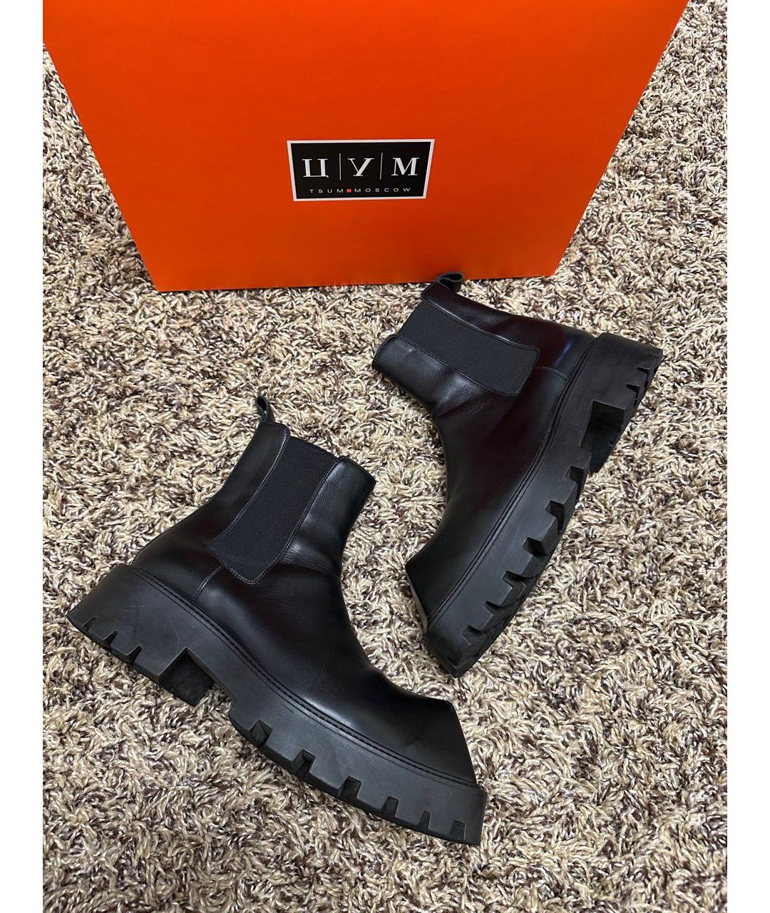 BALENCIAGA Черные кожаные высокие ботинки, фото 7