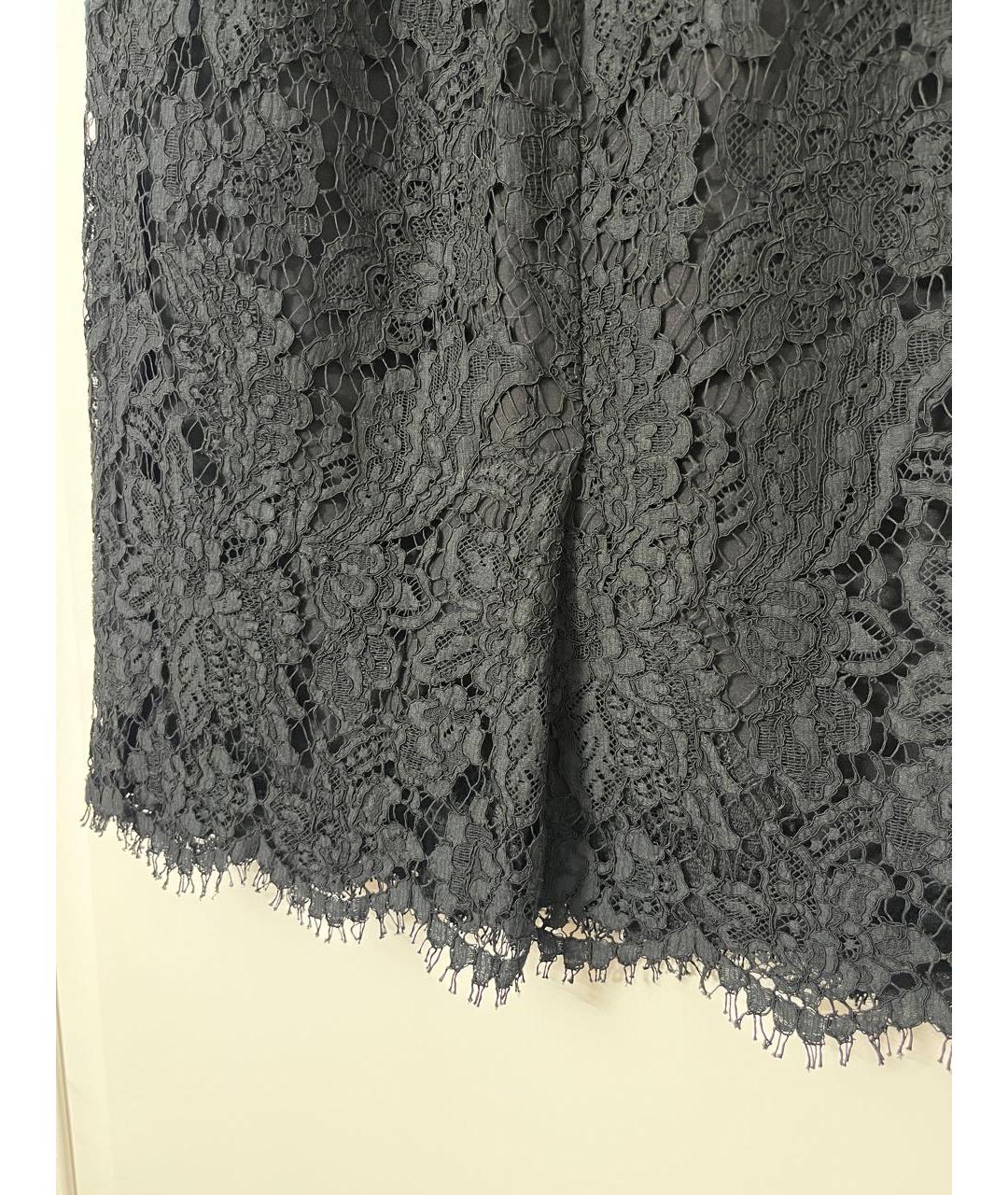 DOLCE&GABBANA Черная хлопковая юбка миди, фото 4