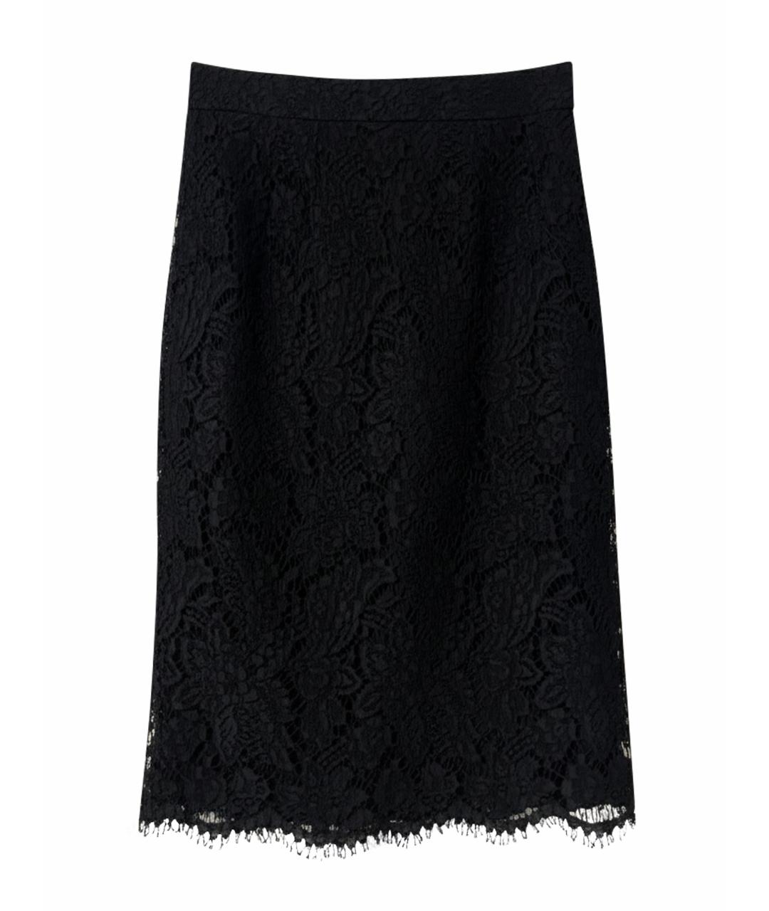 DOLCE&GABBANA Черная хлопковая юбка миди, фото 1