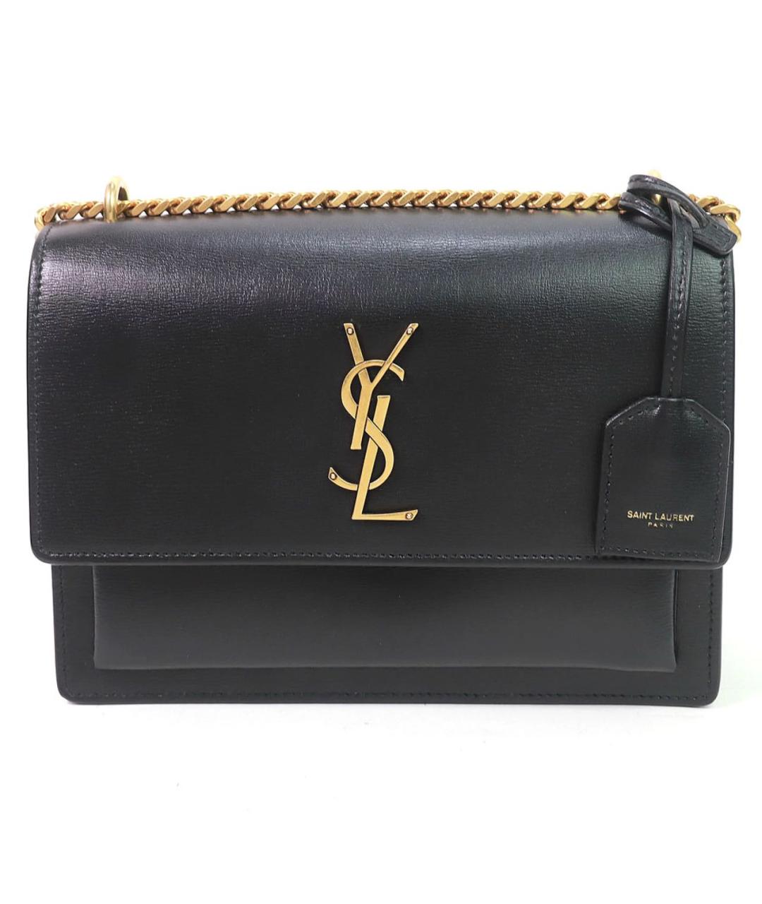 SAINT LAURENT Черная кожаная сумка через плечо, фото 9