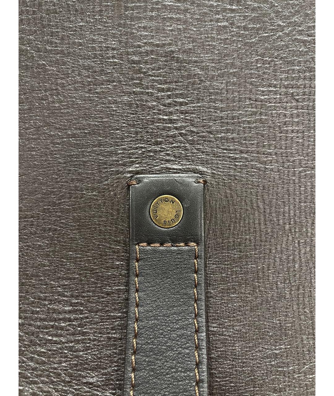 LOUIS VUITTON Коричневый кожаный портфель, фото 5