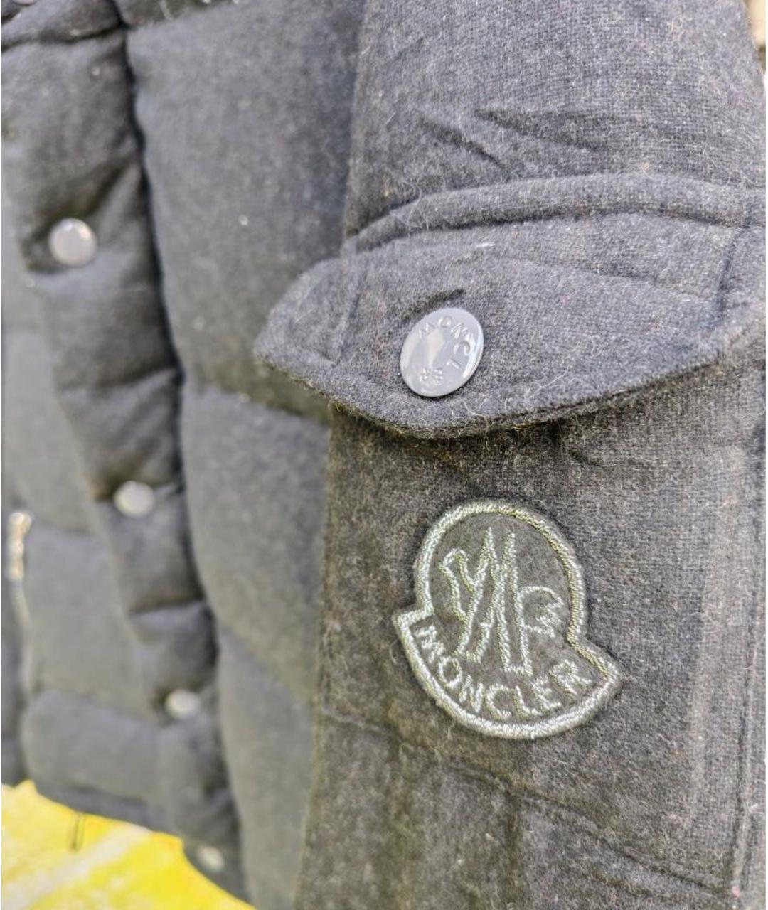 MONCLER Серый полиамидовый пуховик, фото 6