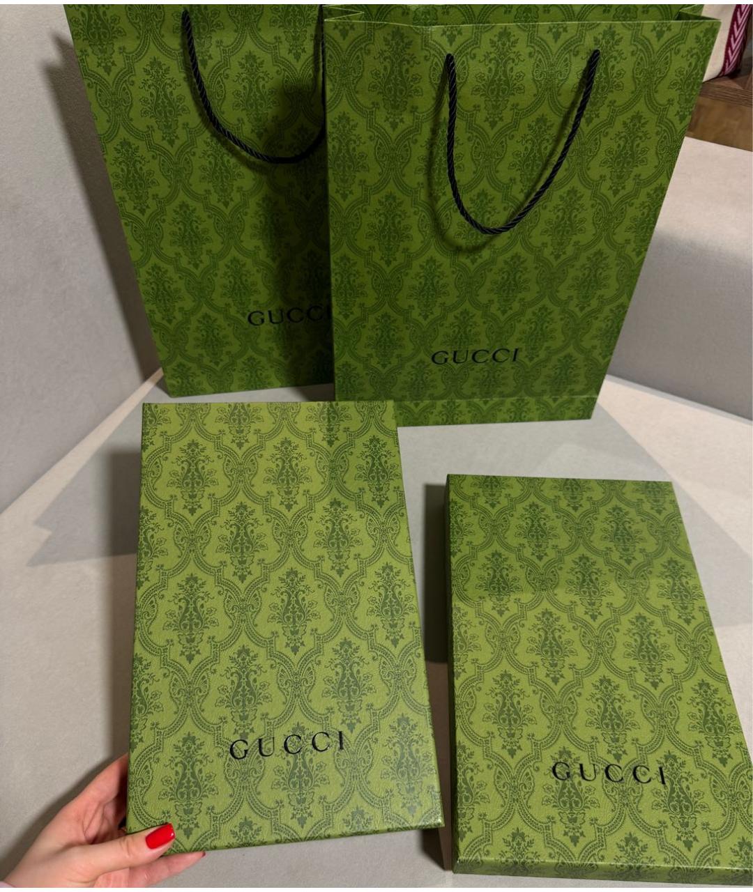 GUCCI Коричневый шерстяной шарф, фото 4