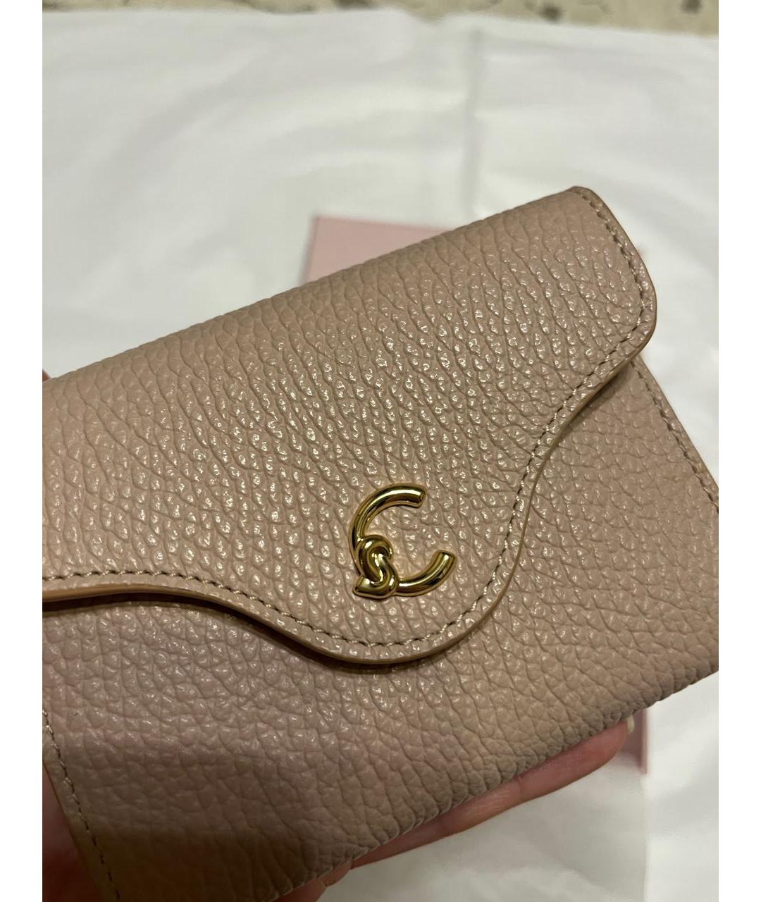 COCCINELLE Бежевый кожаный кошелек, фото 4