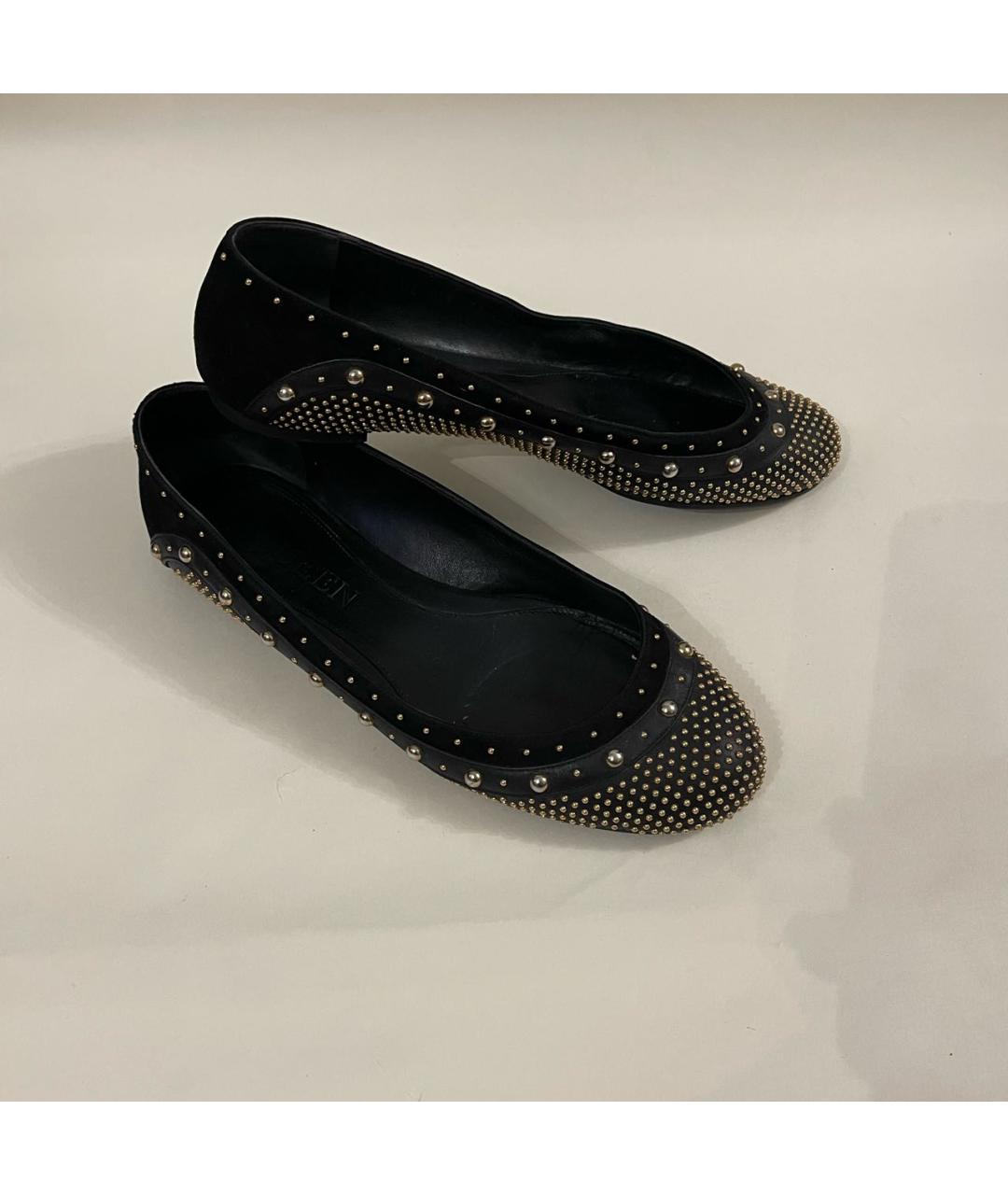 ALEXANDER MCQUEEN Черные кожаные балетки, фото 2