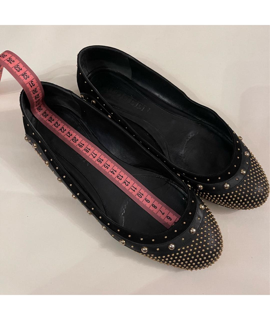 ALEXANDER MCQUEEN Черные кожаные балетки, фото 8