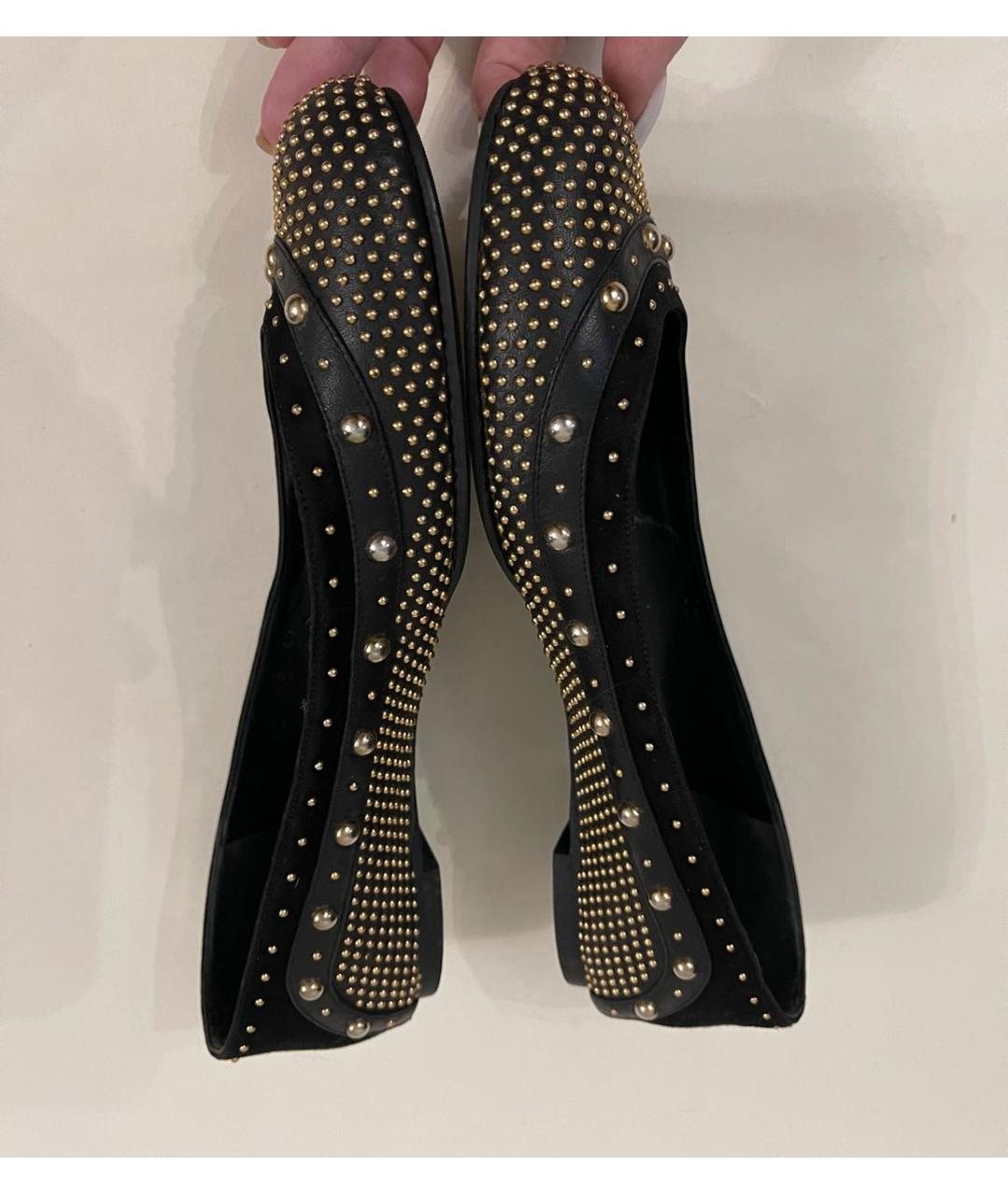 ALEXANDER MCQUEEN Черные кожаные балетки, фото 4