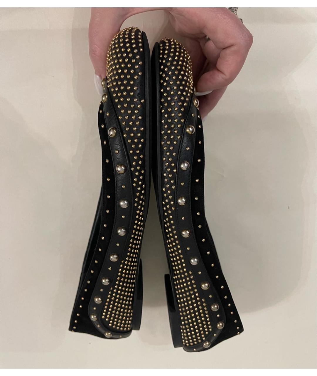 ALEXANDER MCQUEEN Черные кожаные балетки, фото 5