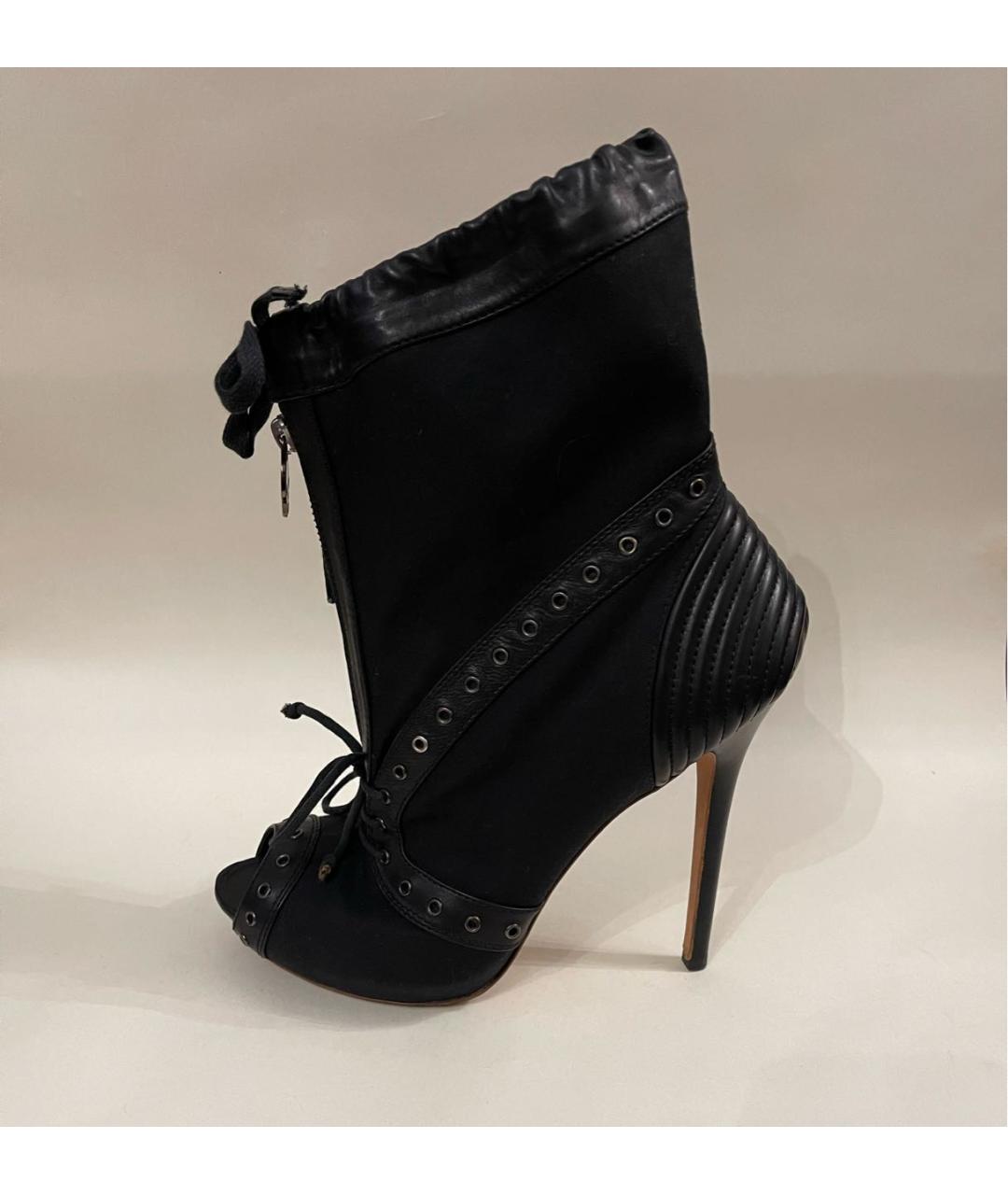 ALEXANDER MCQUEEN Черные текстильные ботильоны, фото 9