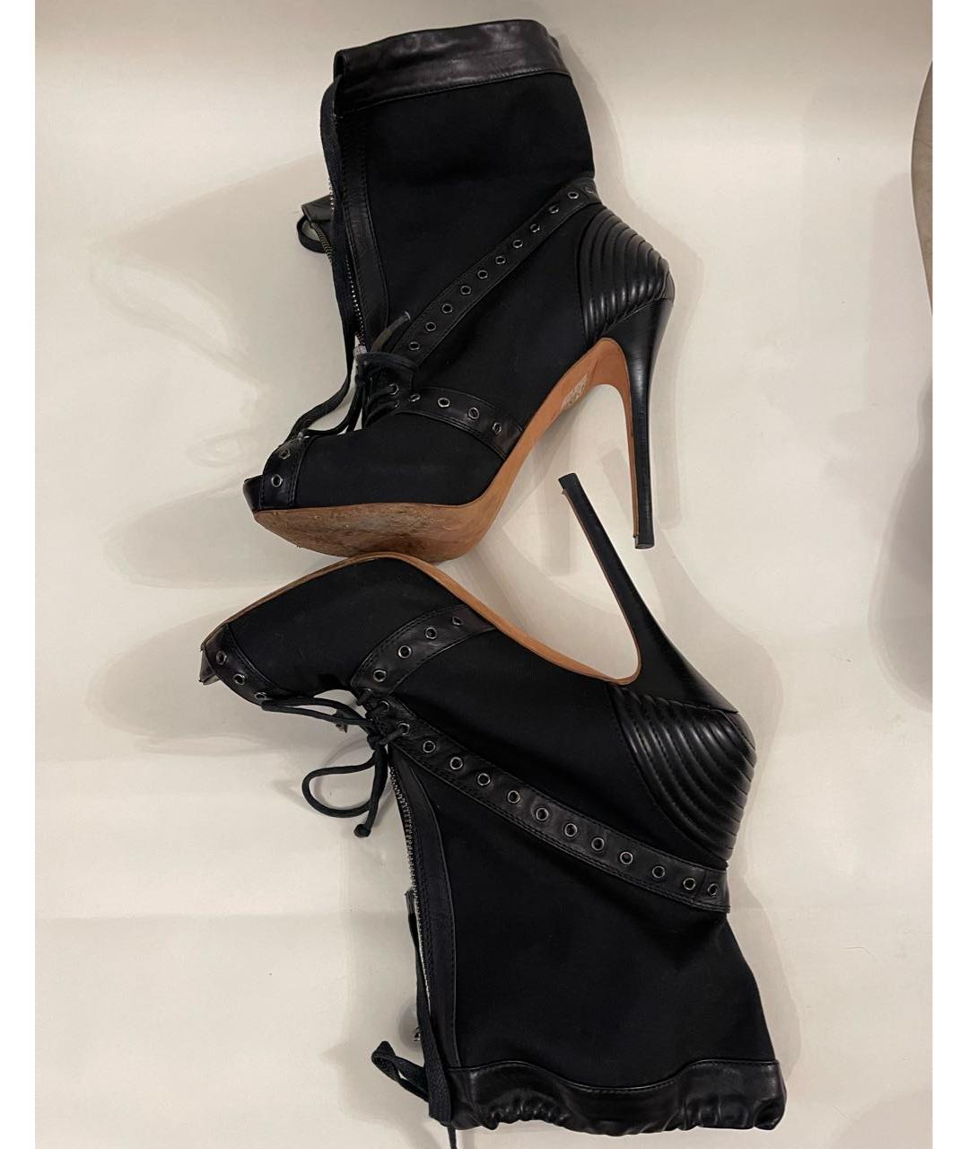 ALEXANDER MCQUEEN Черные текстильные ботильоны, фото 4