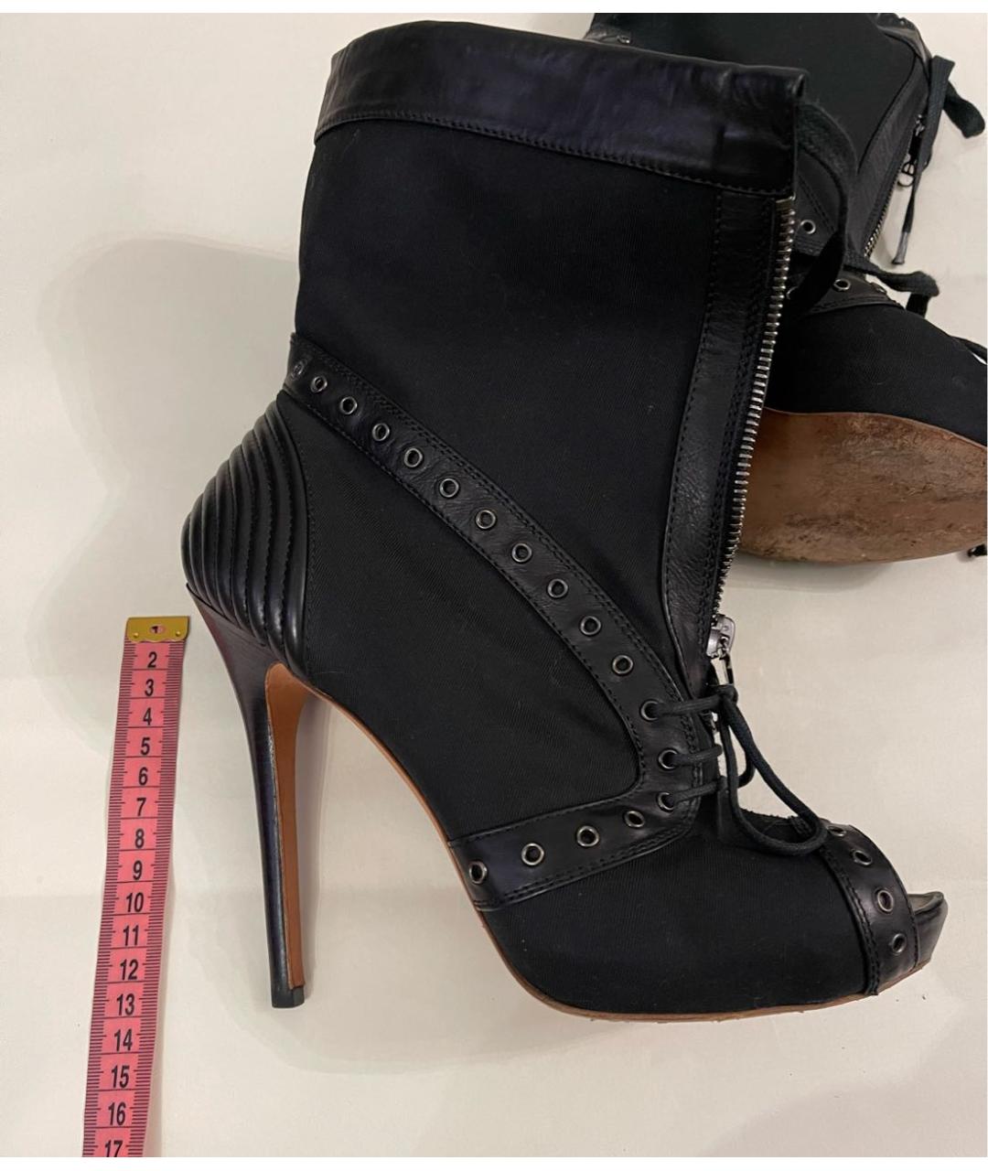 ALEXANDER MCQUEEN Черные текстильные ботильоны, фото 8