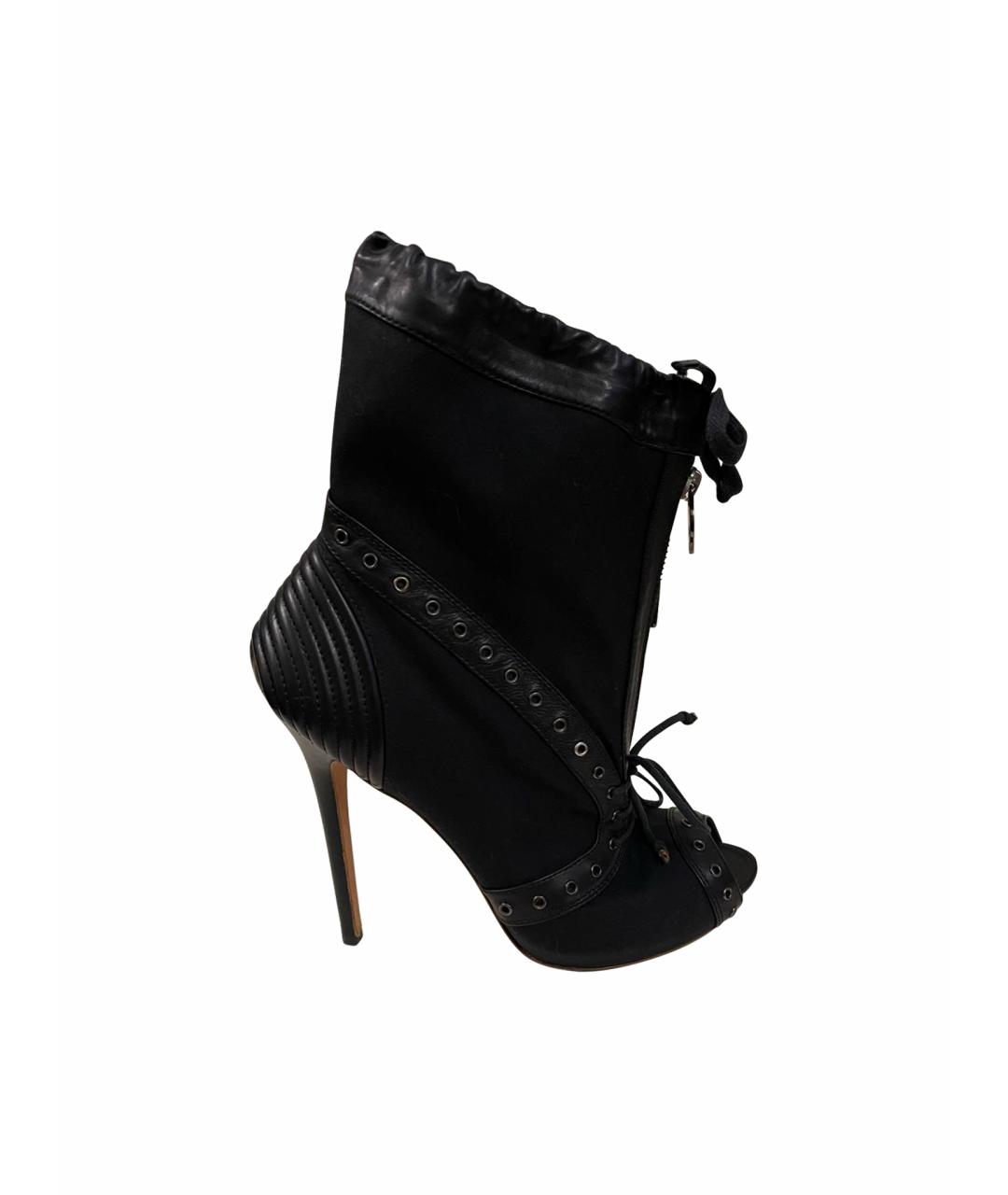 ALEXANDER MCQUEEN Черные текстильные ботильоны, фото 1