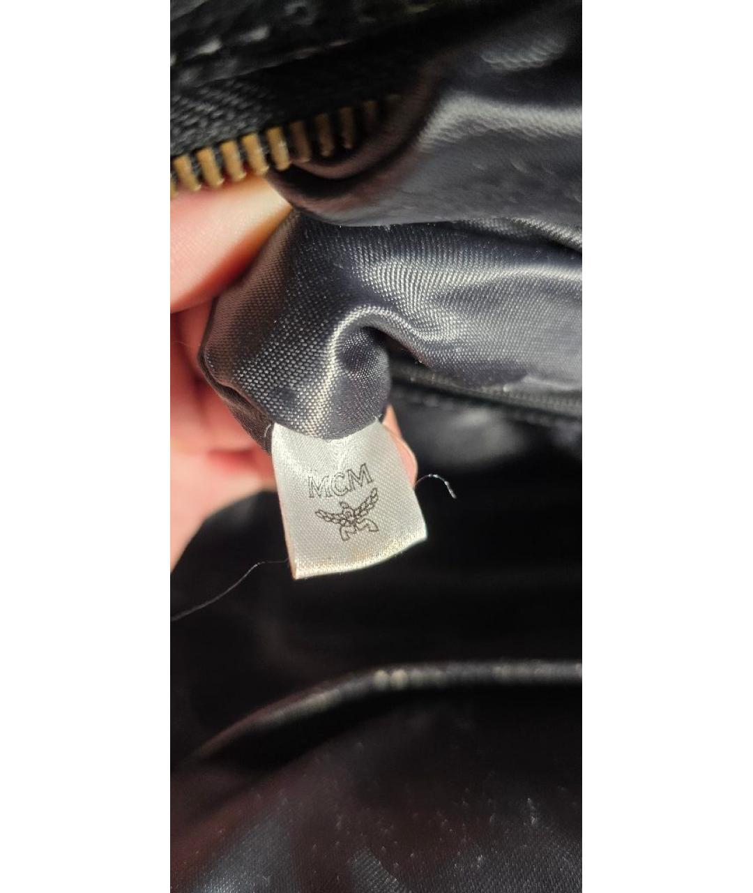 MCM Черный кожаный рюкзак, фото 4