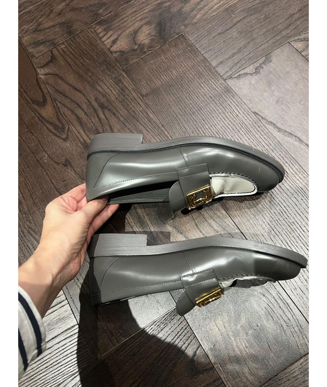 CHANEL Серые кожаные лоферы, фото 7