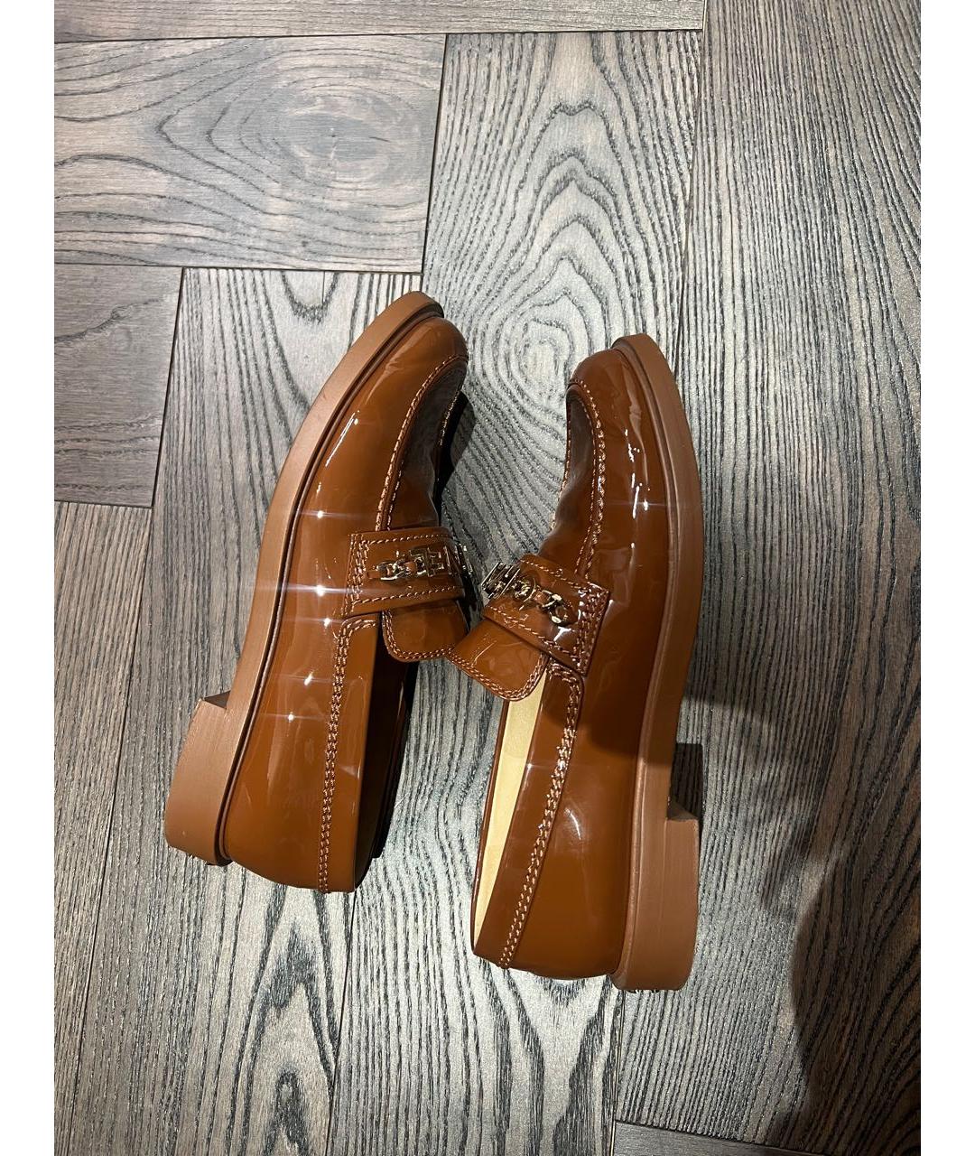 CHANEL Коричневые лоферы из лакированной кожи, фото 8