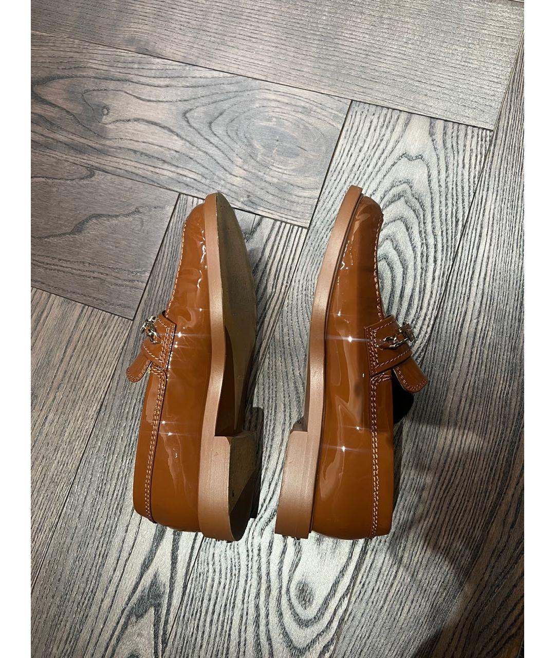 CHANEL Коричневые лоферы из лакированной кожи, фото 4