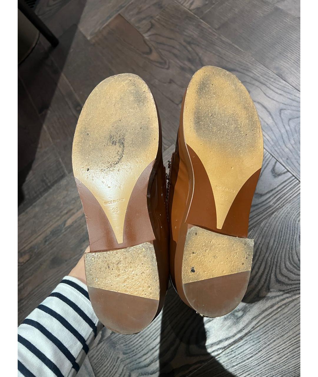 CHANEL Коричневые лоферы из лакированной кожи, фото 6