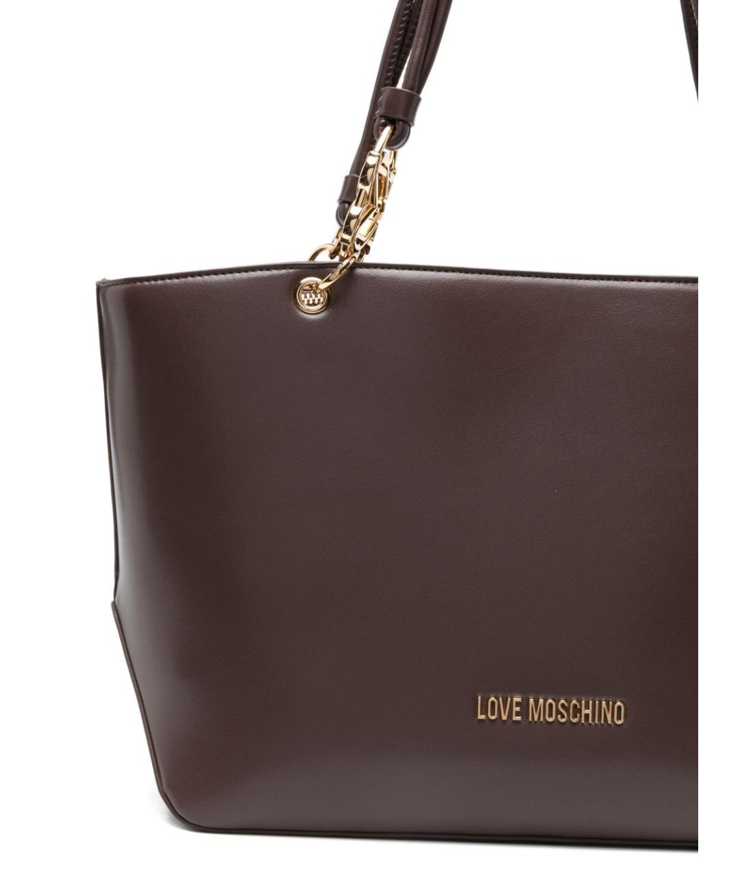 LOVE MOSCHINO Коричневая сумка тоут из искусственной кожи, фото 2